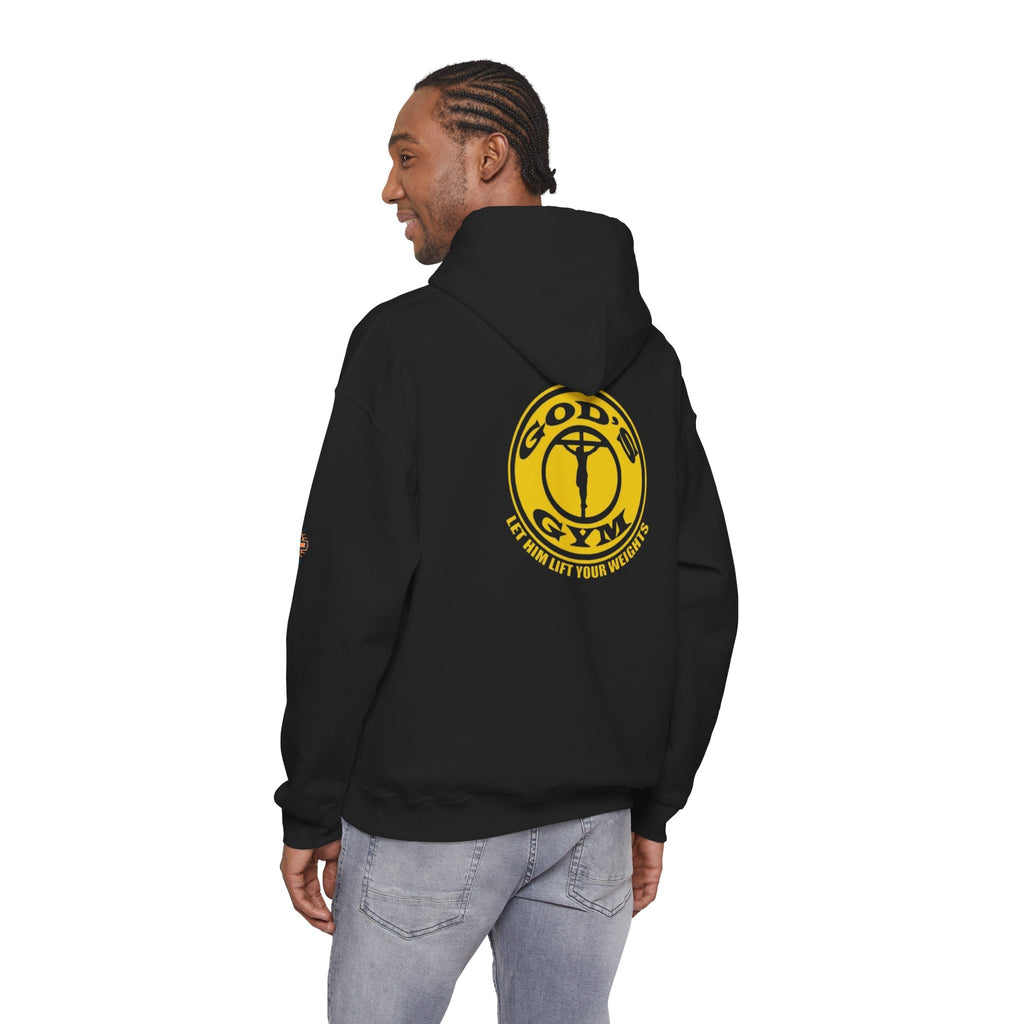 God's Gym Hoodie — "Let Him Lift Your Weights" Christian Fitness Hoodie Printify
