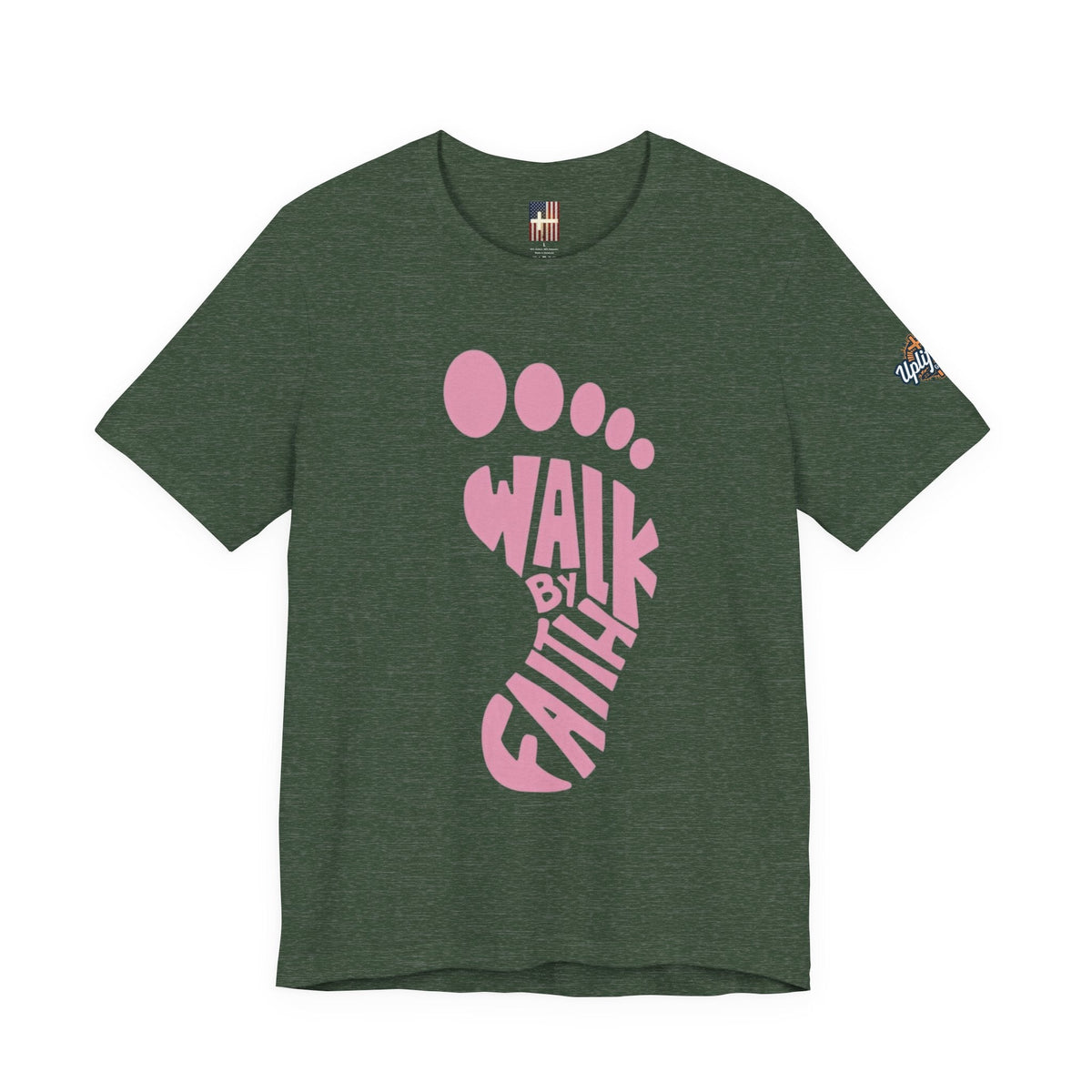 Walk By Faith Footprint T-Shirt Printify