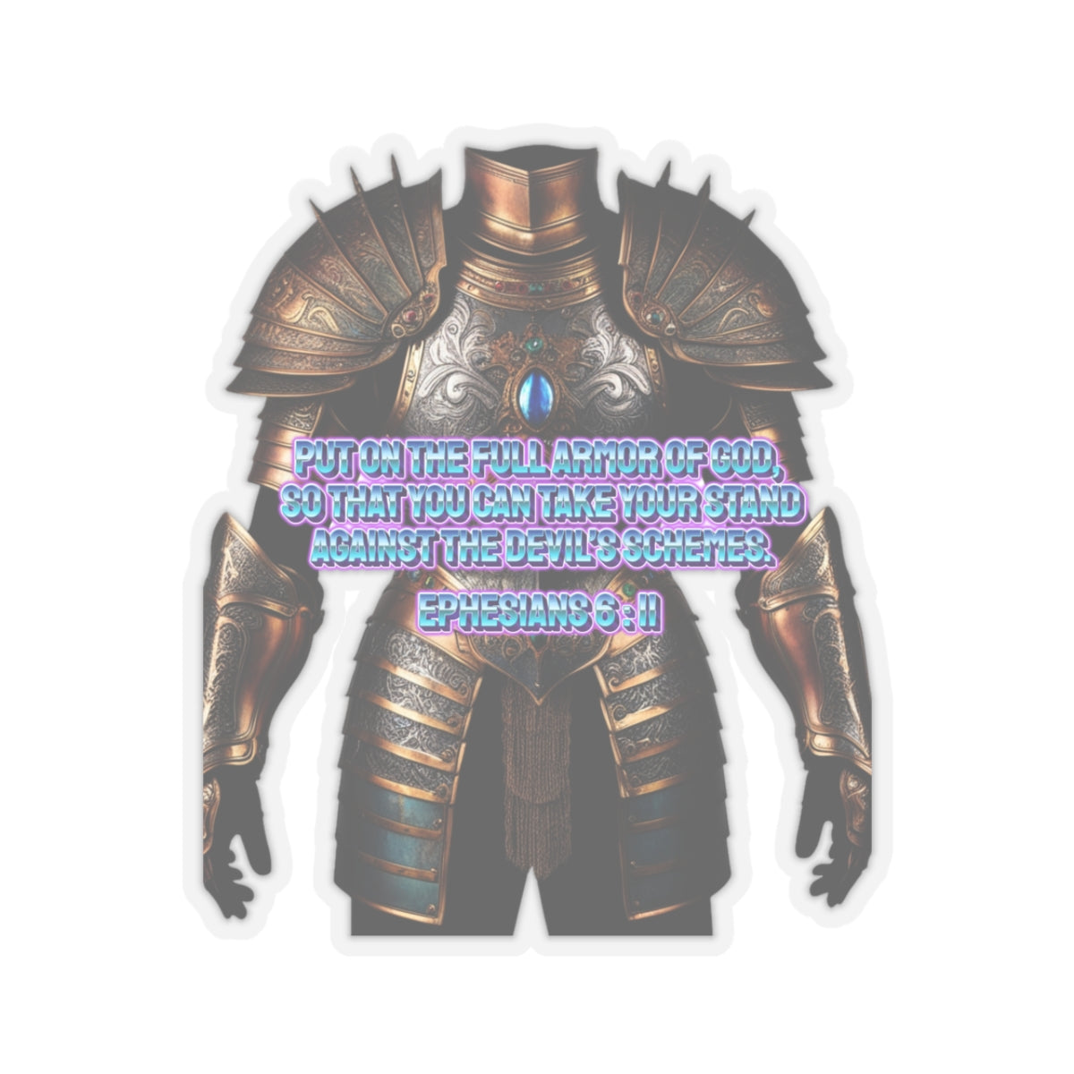 Religious Graphic Armor Of God Design - Kiss-Cut Stickers Printify