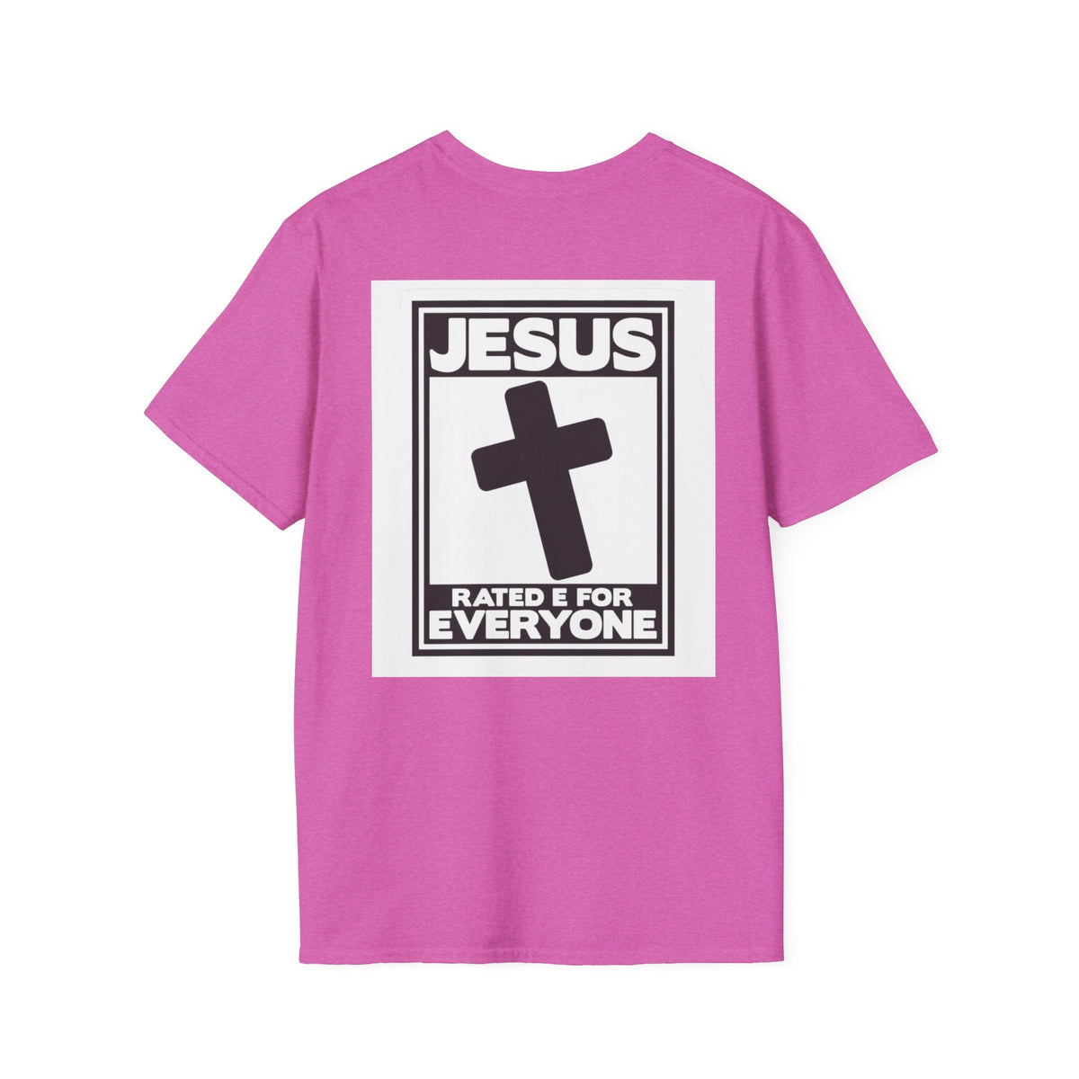 Jesus, Rated E for Everyone T-shirt - Gamer Faith T-shirt - Christian Video Game Parody Printify