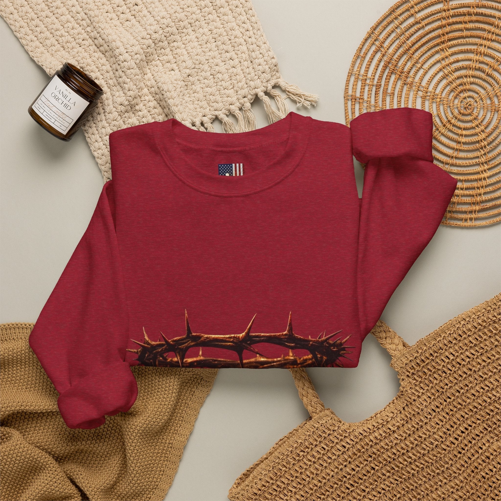 It Is Finished Crown of Thorns Sweatshirt — Christian John 19:30 Faith Sweatshirt Printify
