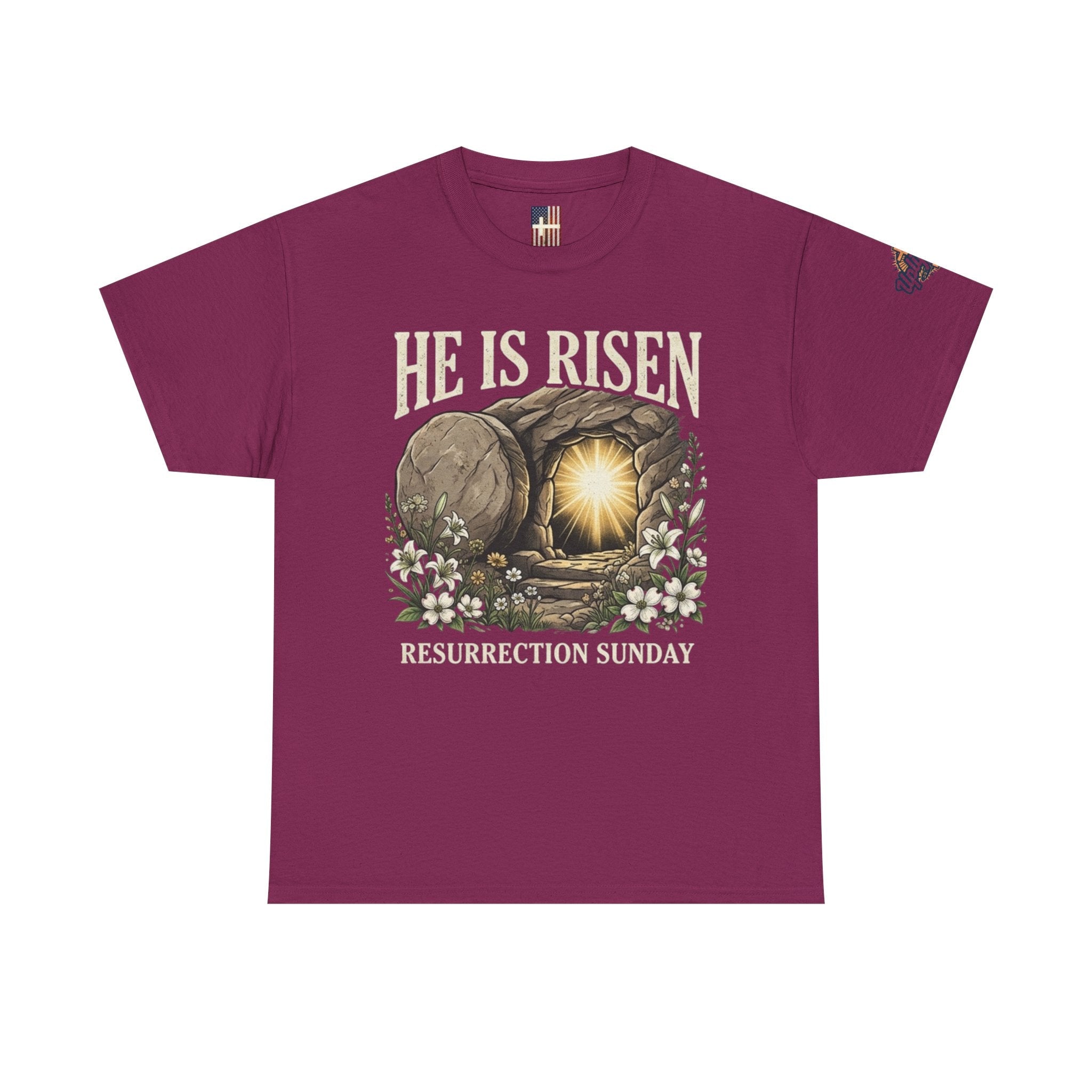 He Is Risen T-Shirt — Jesus Christ Resurrection Easter Tee Printify