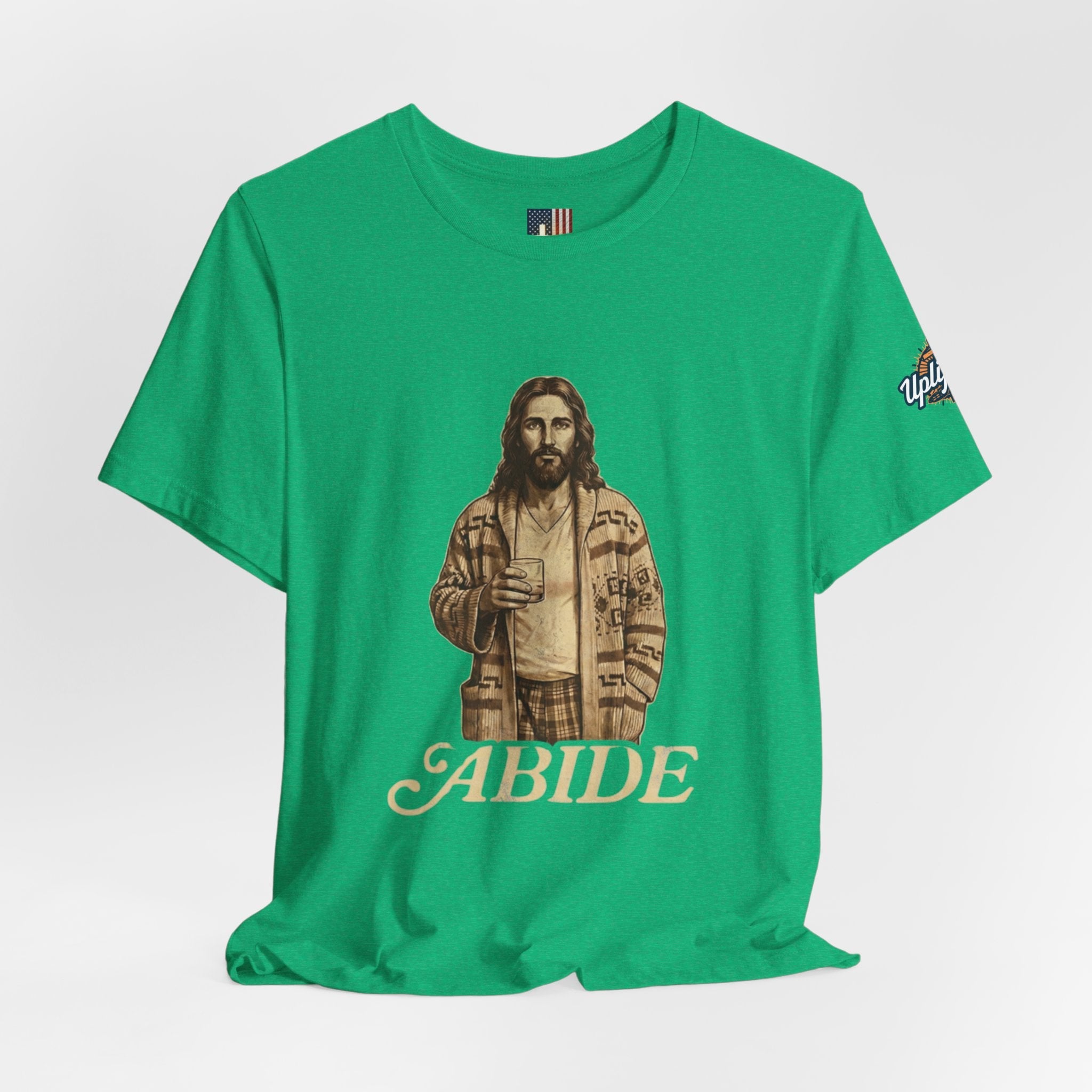 Abide Vintage Jesus Tee — "The Dude" Graphic Christian T-Shirt Printify