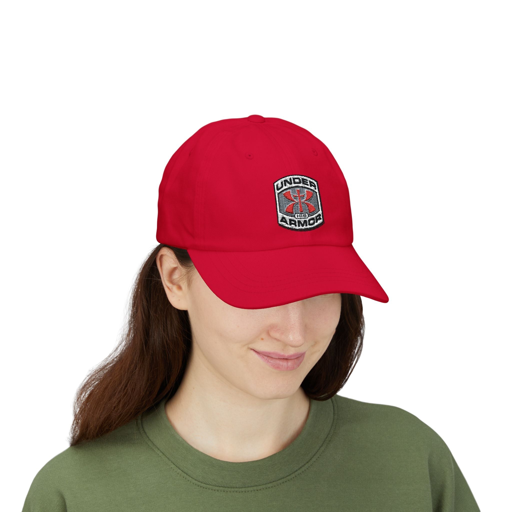 Under Armor Classic Dad Cap - Embroidered White Baseball Hat Printify