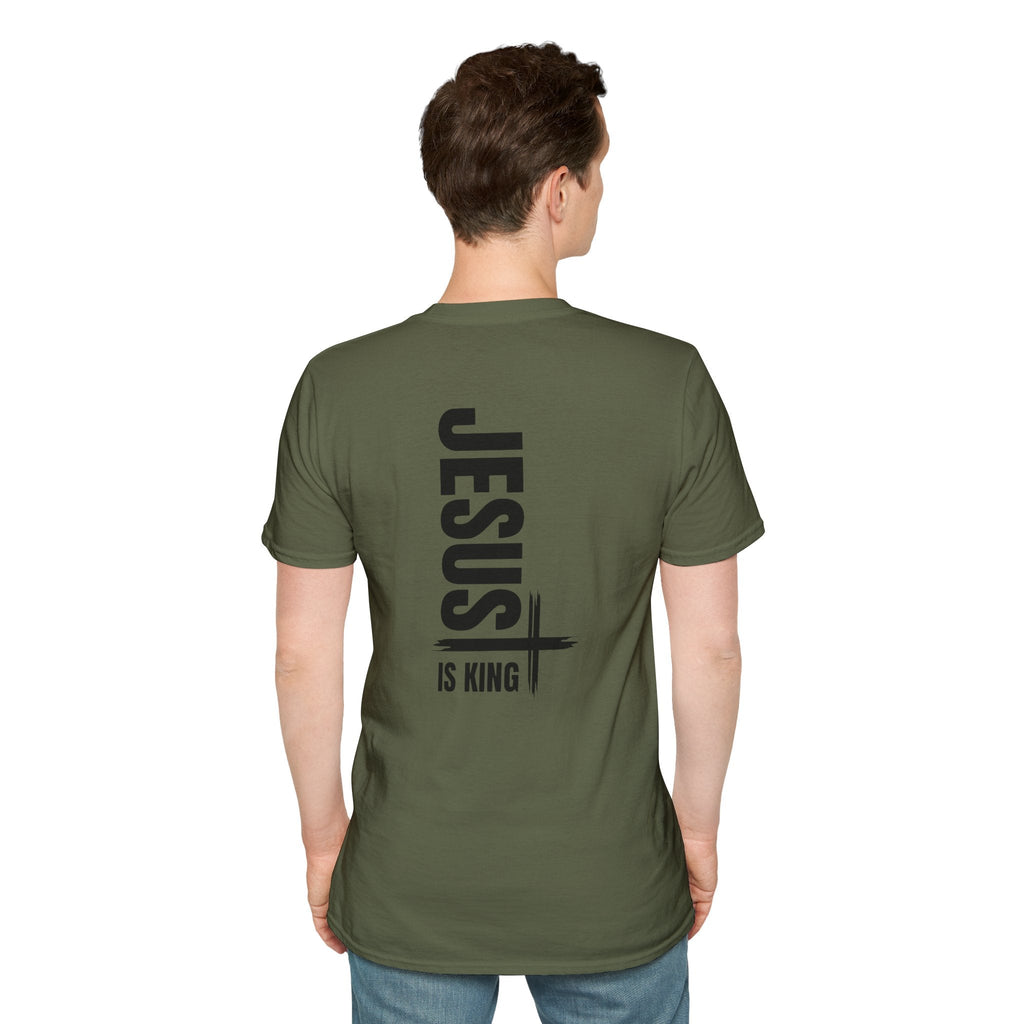 Jesus Is King T-shirt | Modern Typographic Cross Christian T-shirt Printify