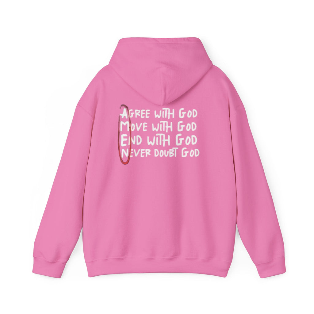 AMEN Acronym Hoodie – Agree with God Move with God End with God Never Doubt God Christian Sweatshirt for Unwavering Faith Printify