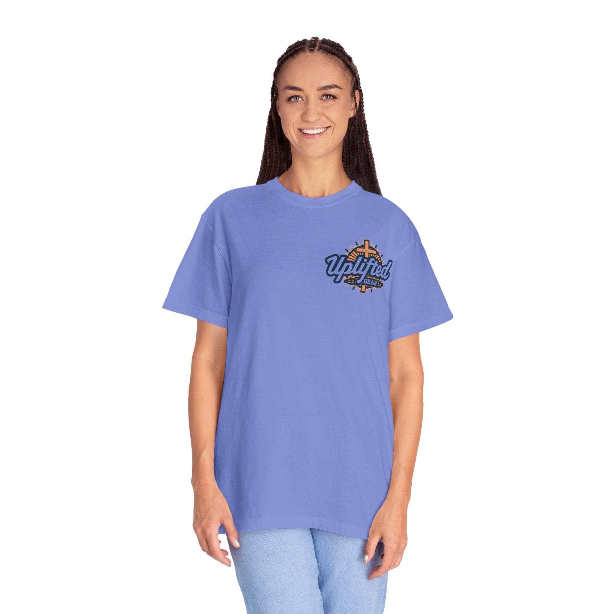 Jesus Saves T-shirt – Radiant Cross & Rays of Light Christian T-shirt for Eternal Hope & Faith Printify