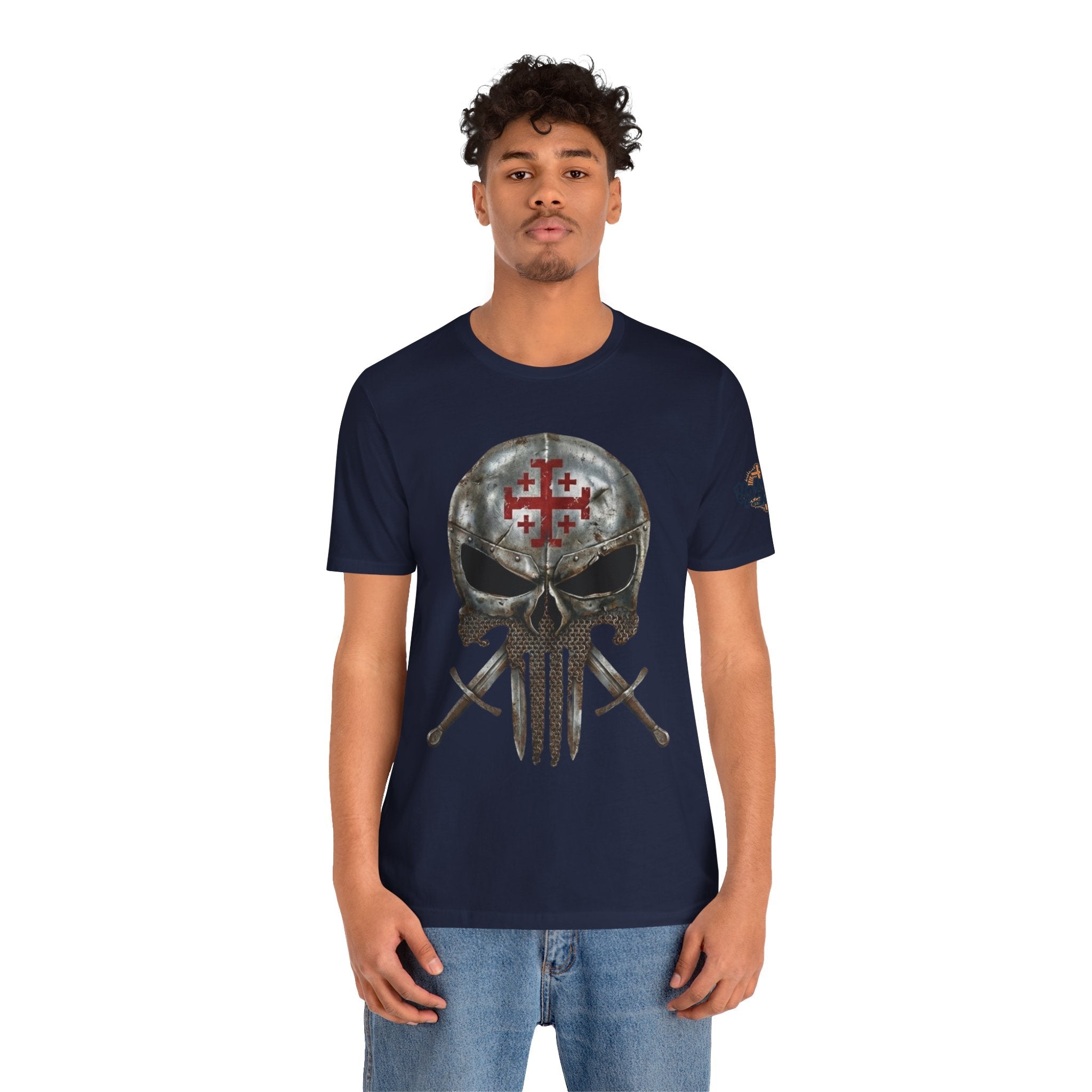 Crusader Knight Christian Skull T-shirt - Warrior Armor of God T-shirt Printify