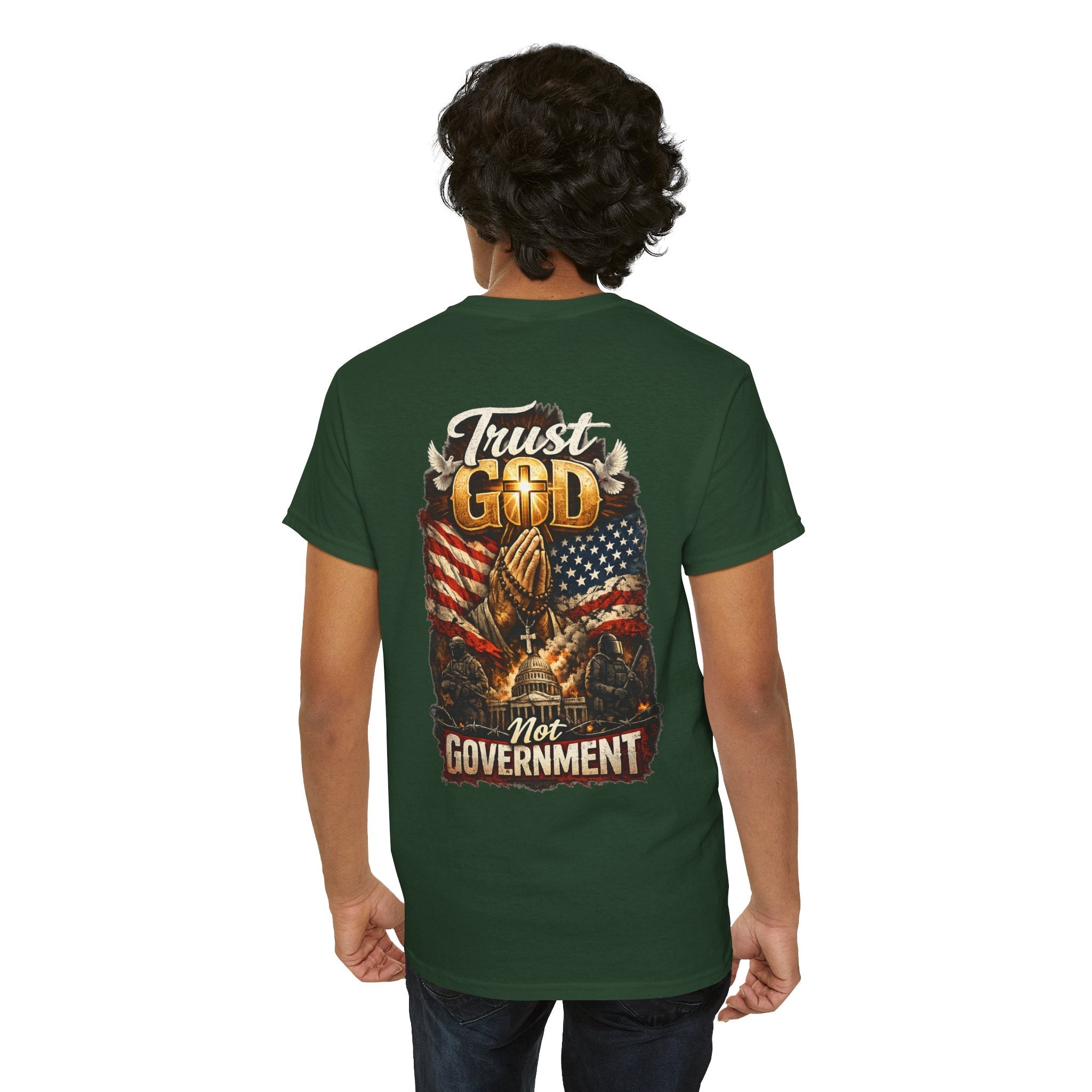 Trust God Not Government T-Shirt — Vintage Patriotic Christian Tee Printify