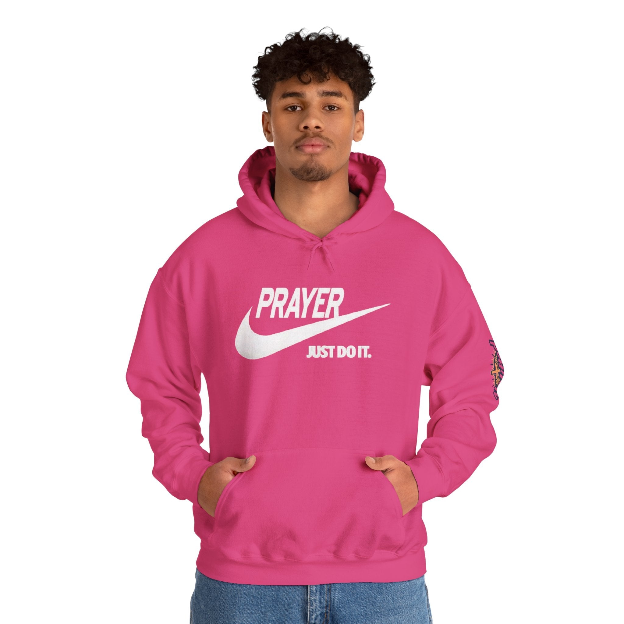 Prayer Just Do It Hoodie - Funny Christian Nike Parody Hoodie - Faith Gear Printify