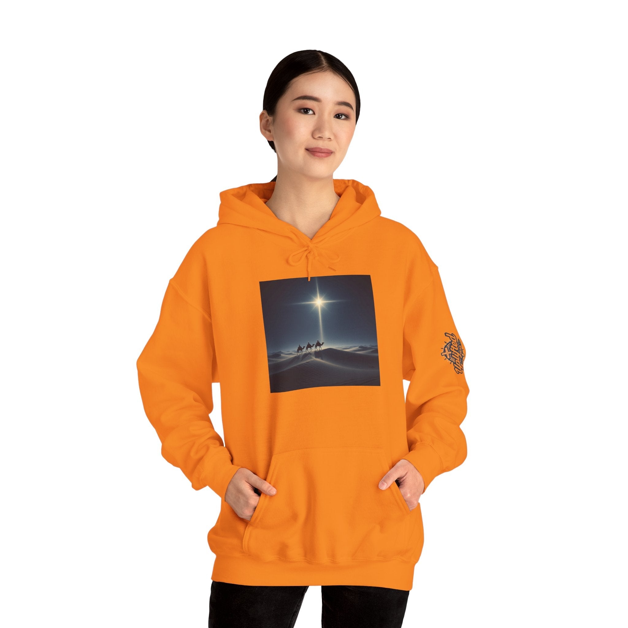 3 Wise Men Hoodie – Magi Camels Nativity Journey Christian Christmas Sweatshirt for Epiphany Faith & Holy Night Printify
