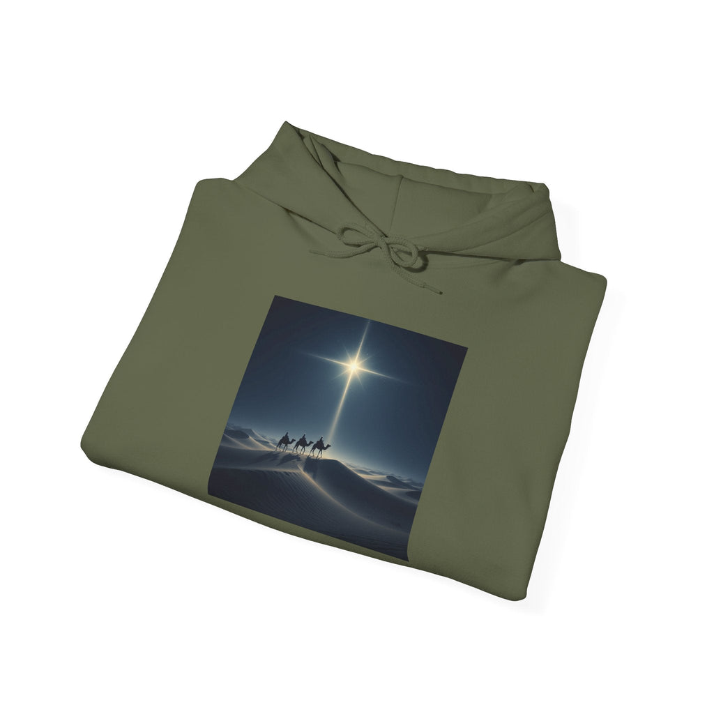 3 Wise Men Hoodie – Magi Camels Nativity Journey Christian Christmas Sweatshirt for Epiphany Faith & Holy Night Printify