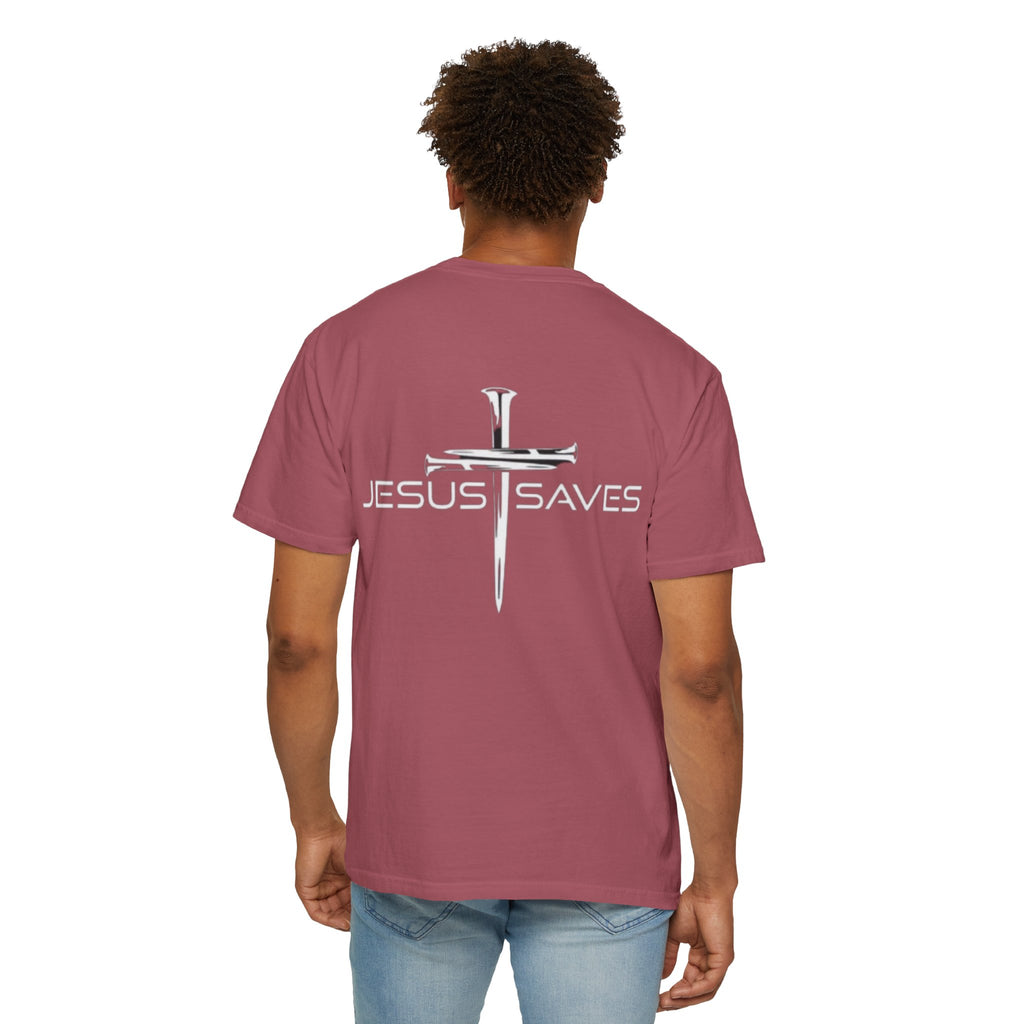 Jesus Saves T-shirt – 3 Nails Crucifix Cross Christian T-shirt for Redemption Faith & Bold Salvation