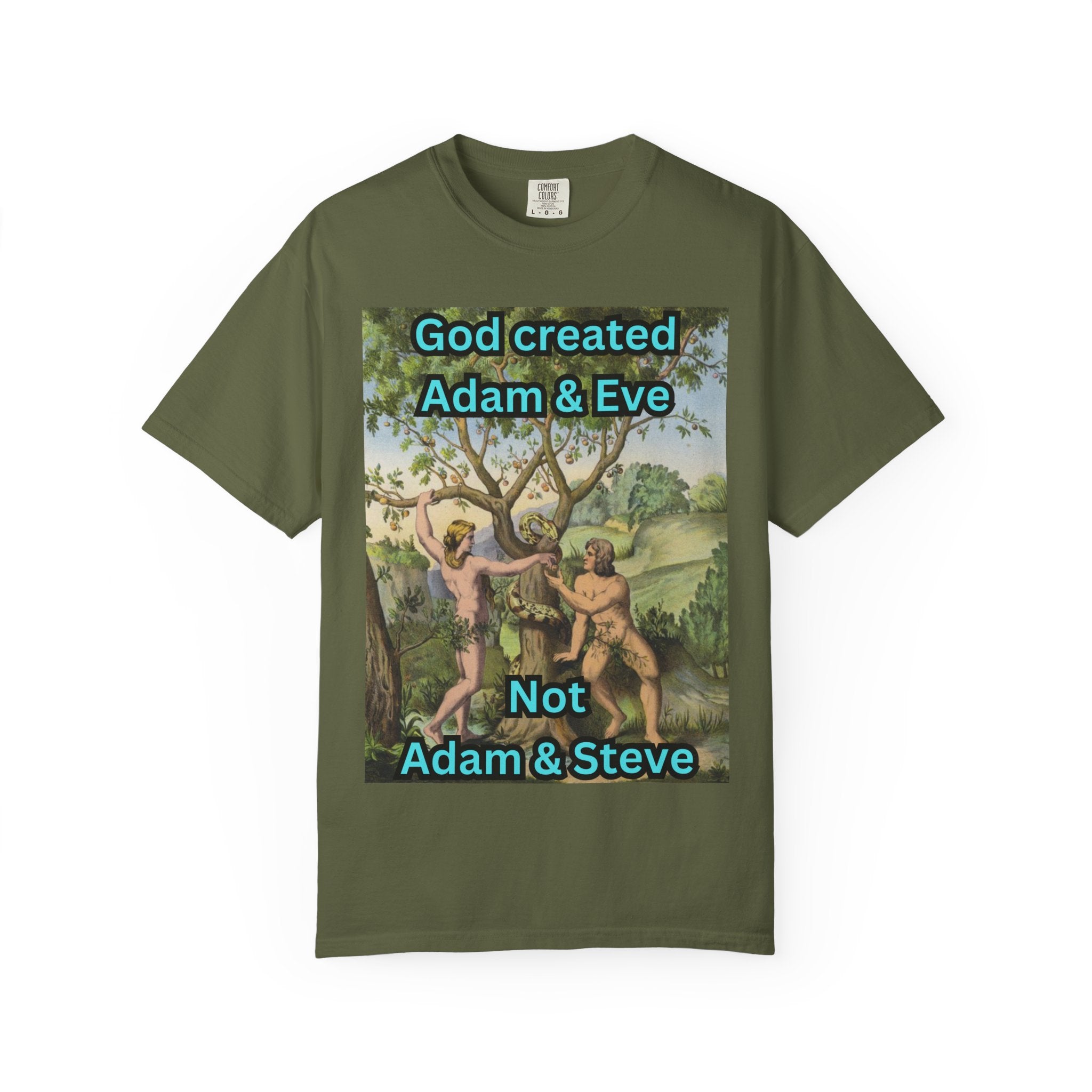 God Created Adam and Eve T-Shirt – Biblical Truth Christian Tee for Bold Faith Printify