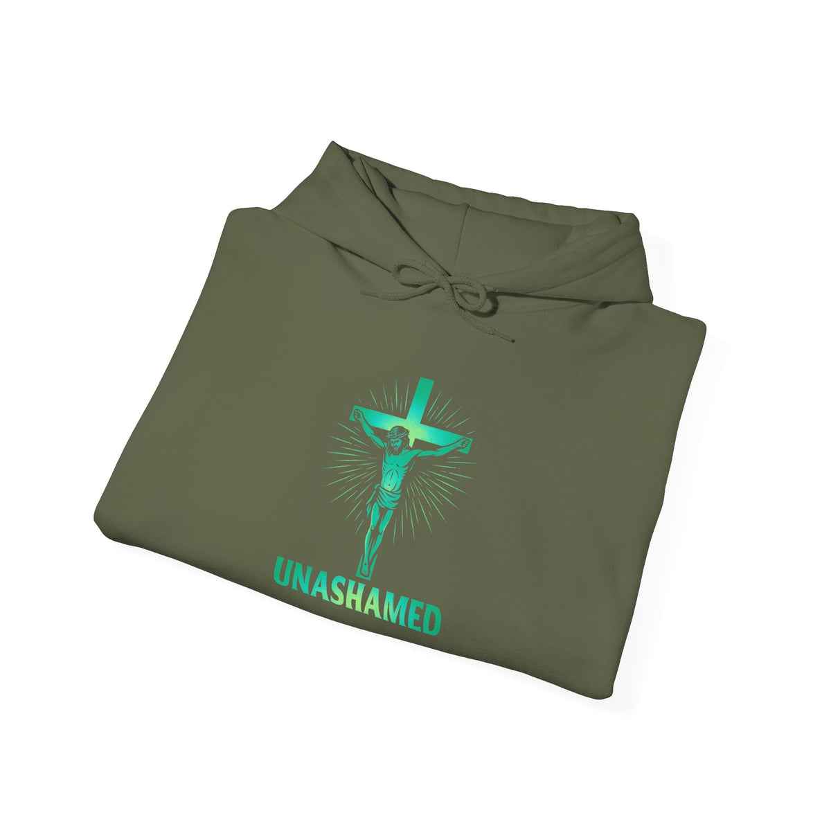 Unashamed Hoodie – Romans 1:16 Crucifixion Christian Hoodie for Bold Unwavering Faith Printify