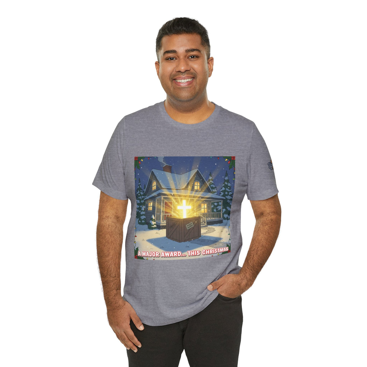 A Major Award This Christmas T-shirt – Fragile Leg Lamp Parody Cross Unboxing Christian T-shirt for Hilarious Faith & Holiday Glow Printify