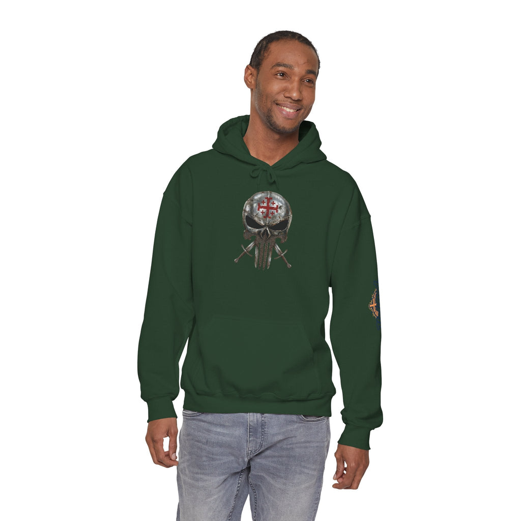 Crusader Knight Christian Skull Hoodie - Warrior Armor of God Hoodie Printify