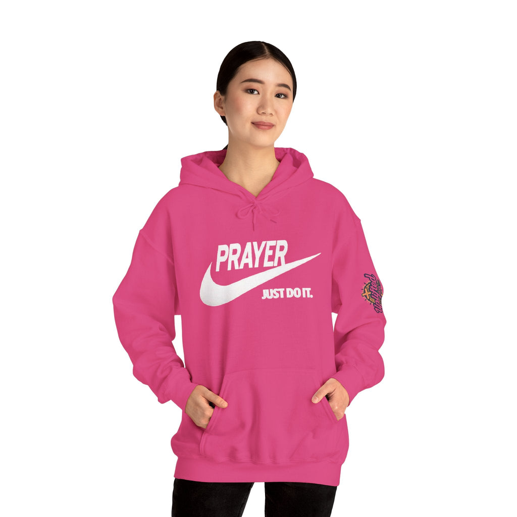 Prayer Just Do It Hoodie - Funny Christian Nike Parody Hoodie - Faith Gear Printify