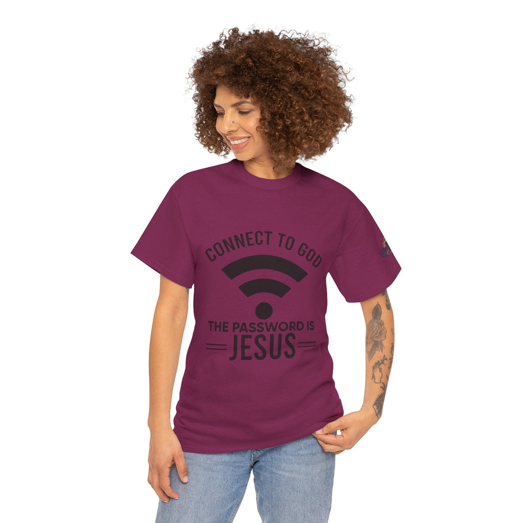 Connect to God T-shirt - WIFI Password is Jesus - Funny Christian Faith T-shirt Printify