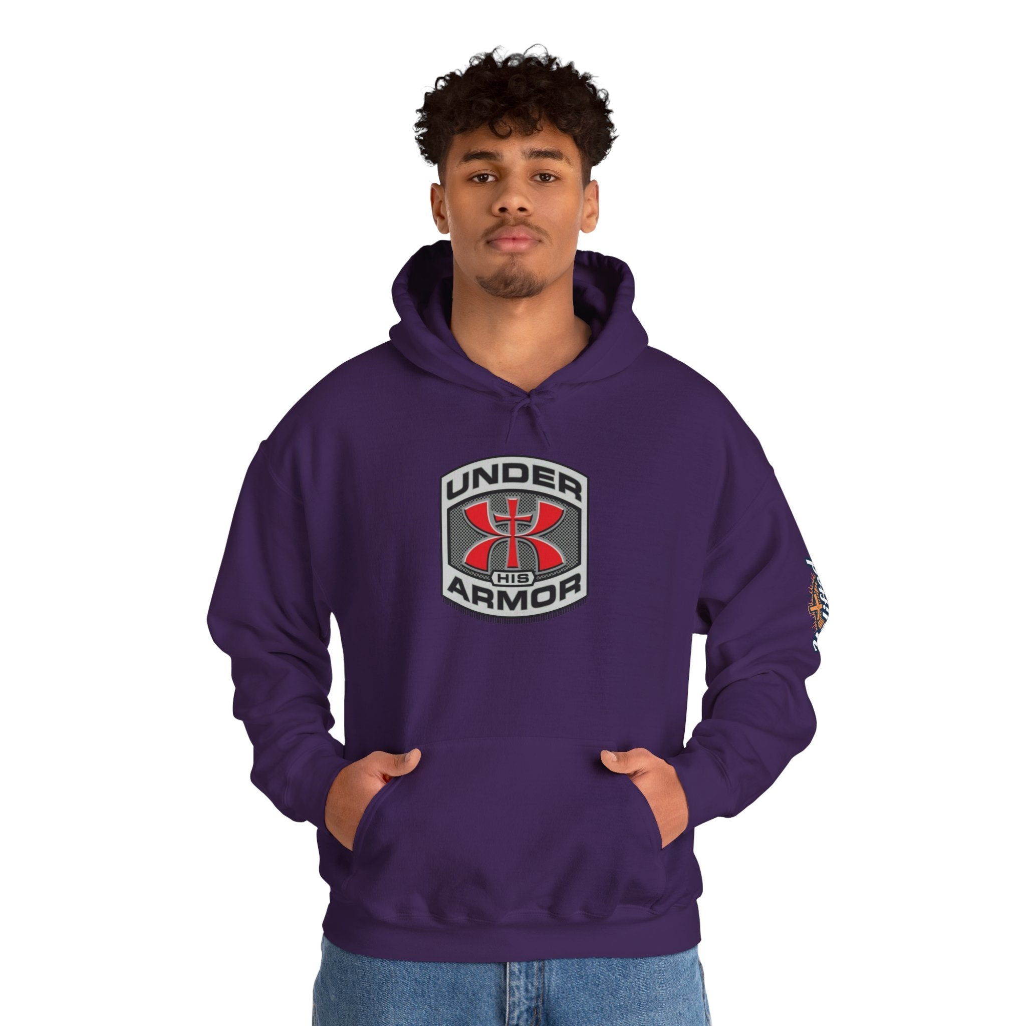 Under Armor Logo Hoodie — Black Athletic Pullover Printify