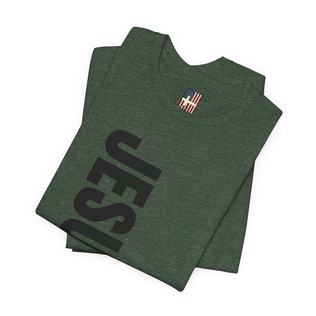 Jesus Is King T-shirt | Modern Typographic Cross Christian T-shirt Printify