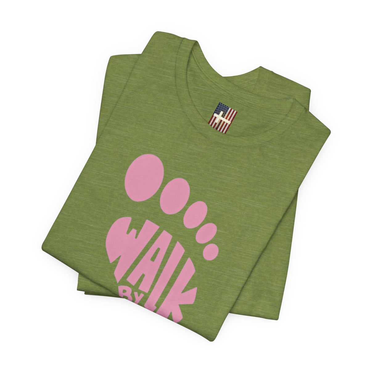 Walk By Faith Footprint T-Shirt Printify
