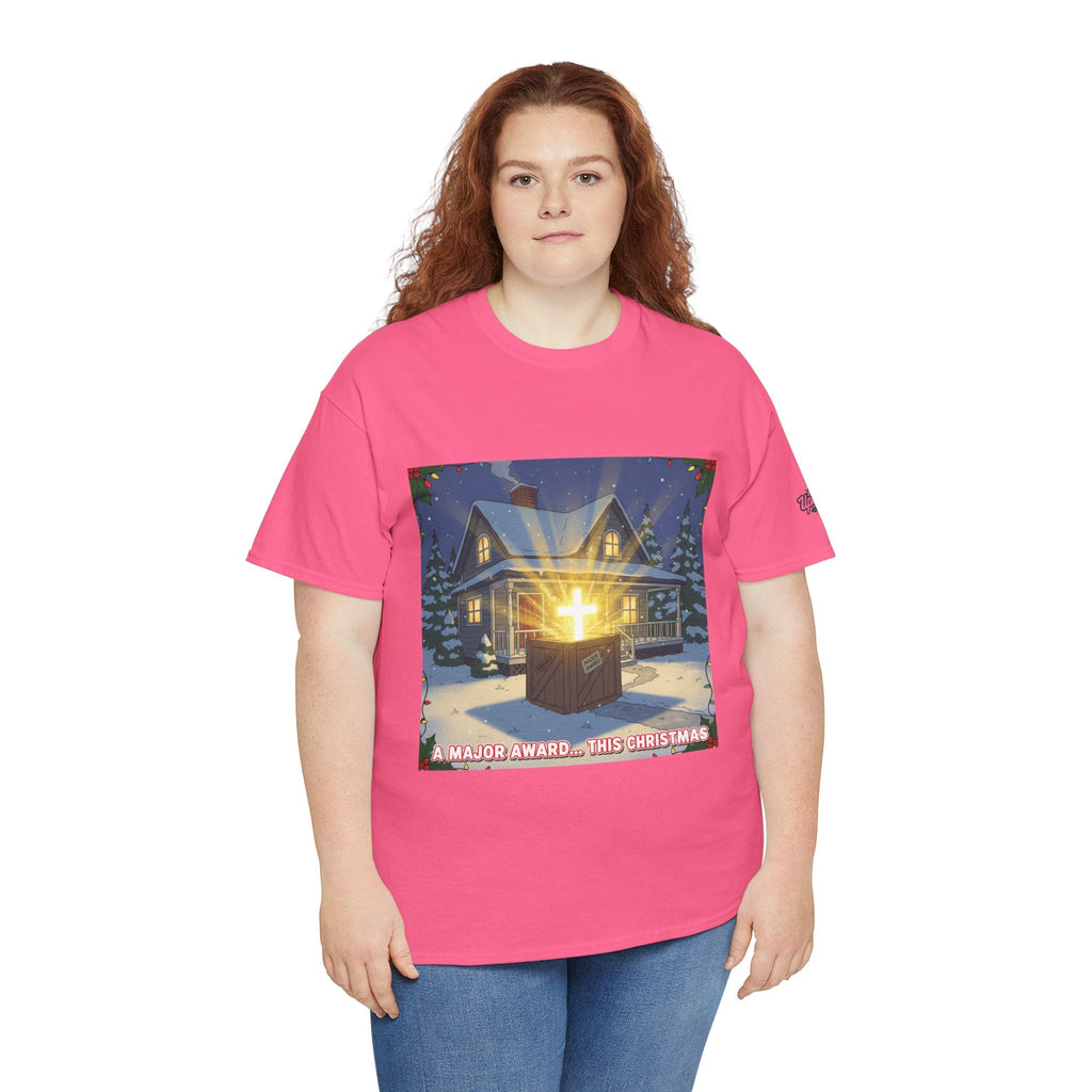 A Major Award This Christmas T-shirt – Fragile Leg Lamp Parody Cross Unboxing Christian T-shirt for Hilarious Faith & Holiday Glow Printify