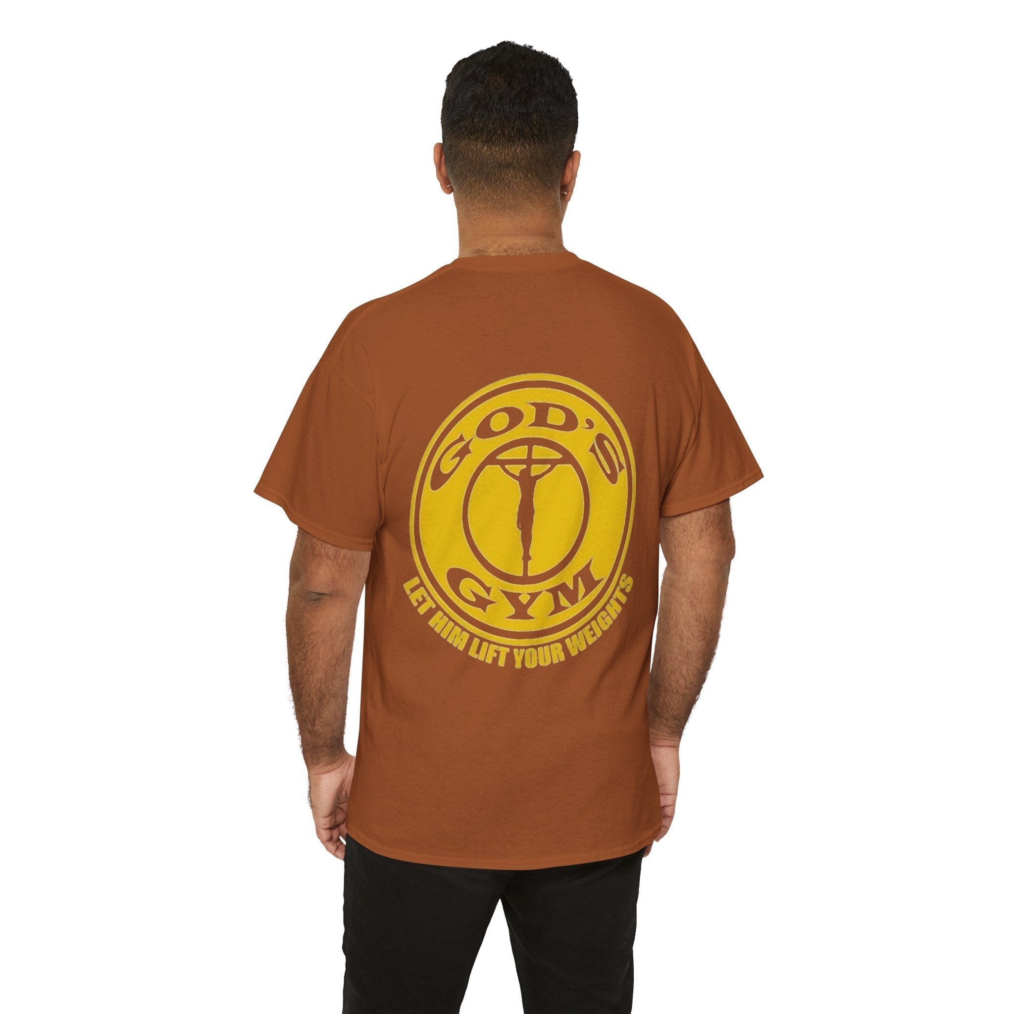 God's Gym T-Shirt — "Let Him Lift Your Weights" Christian Fitness Tee Printify