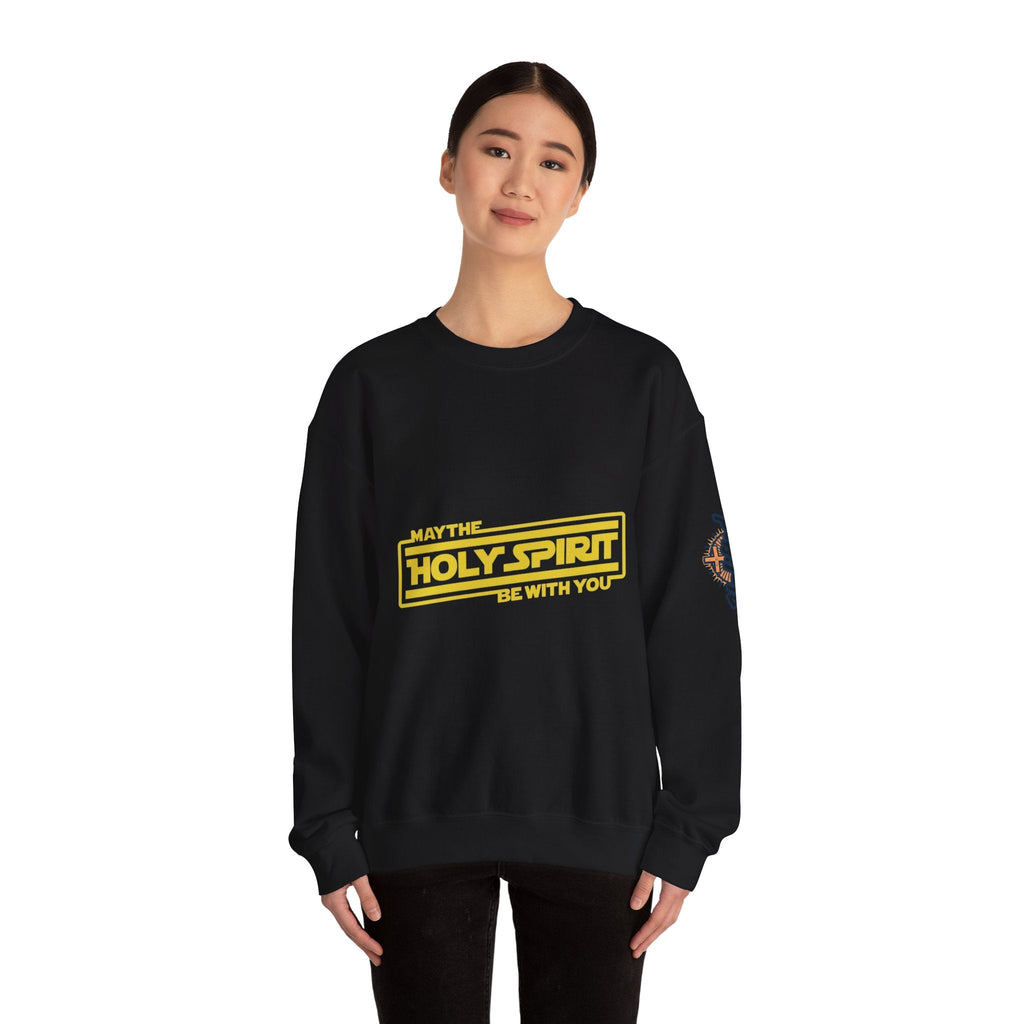 May the Holy Spirit Be With You Sweatshirt - Christian Star Wars Parody Sweatshirt Printify