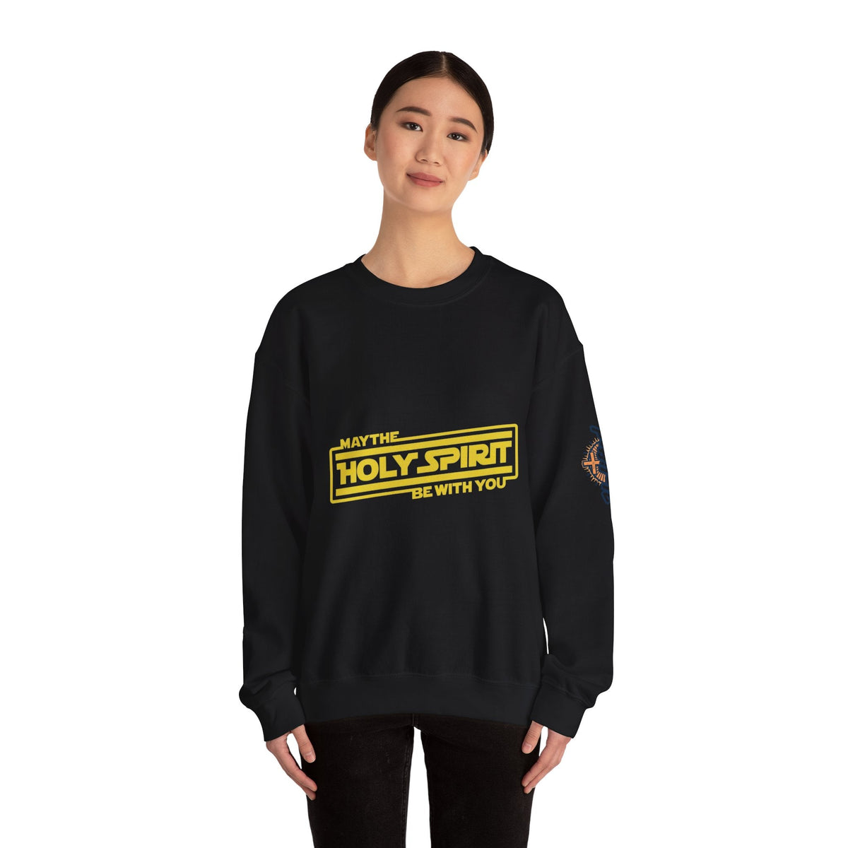 May the Holy Spirit Be With You Sweatshirt - Christian Star Wars Parody Sweatshirt Printify