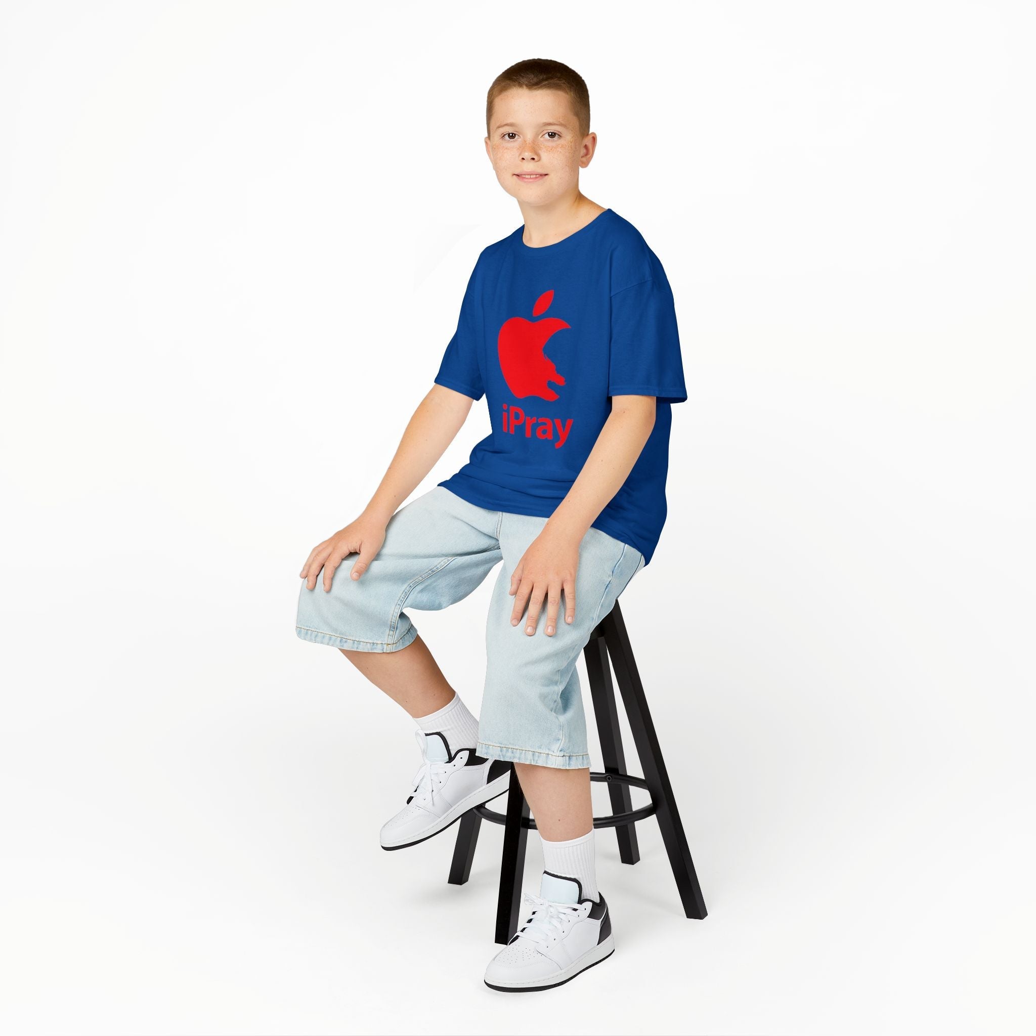Kids Graphic Tee — Red iPray Logo Prayer Shirt for Children Printify
