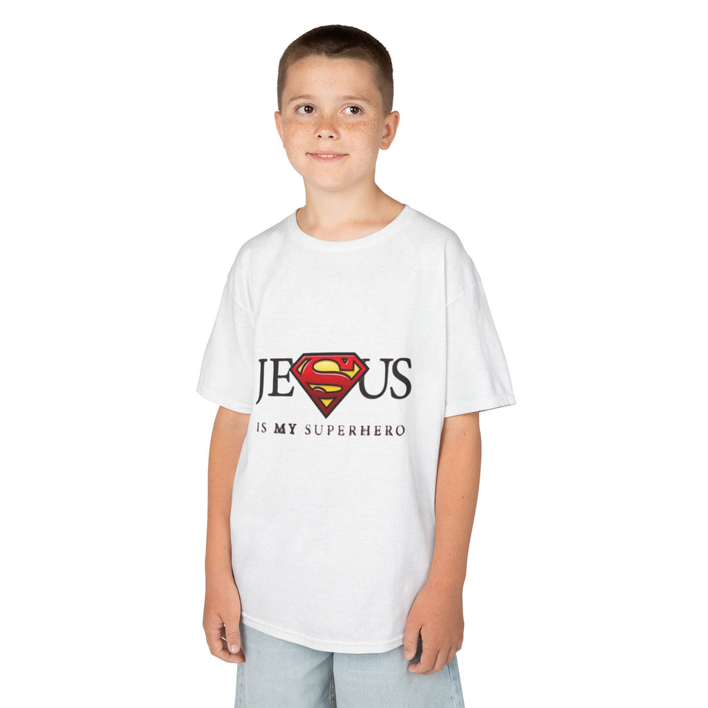 Jesus Is My Superhero T-Shirt — Faith-Based Superman-Inspired Tee Printify