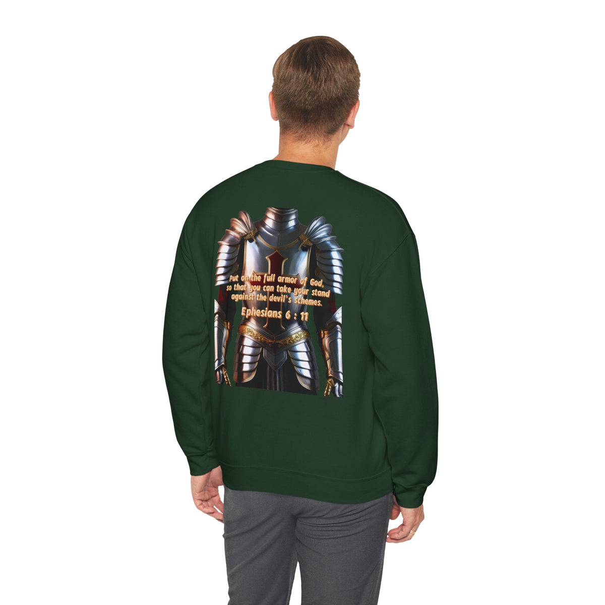 Religious Graphic Armor Of God Design - Unisex Heavy Blend™ Crewneck Sweatshirt Printify