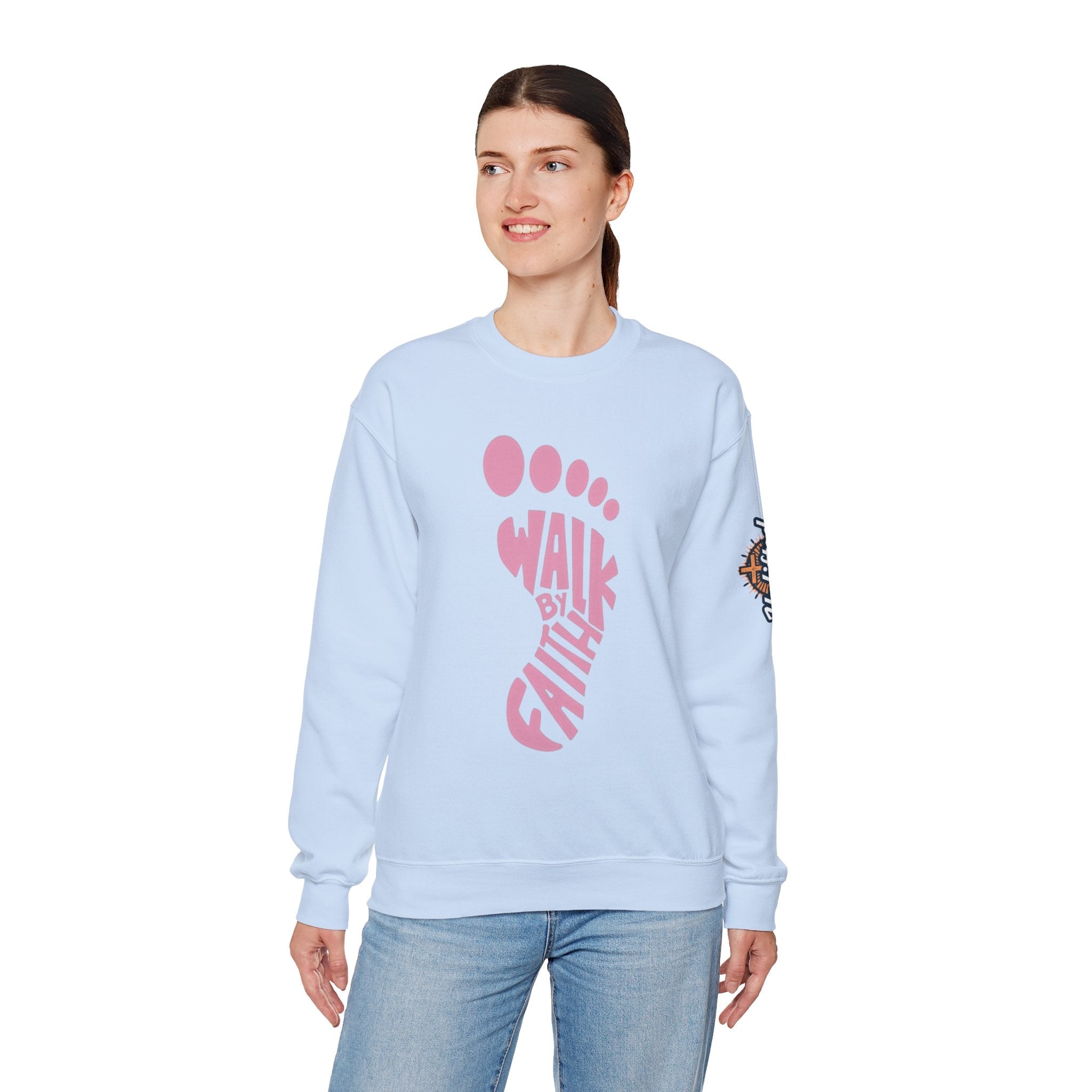Walk By Faith Footprint Sweatshirt Printify