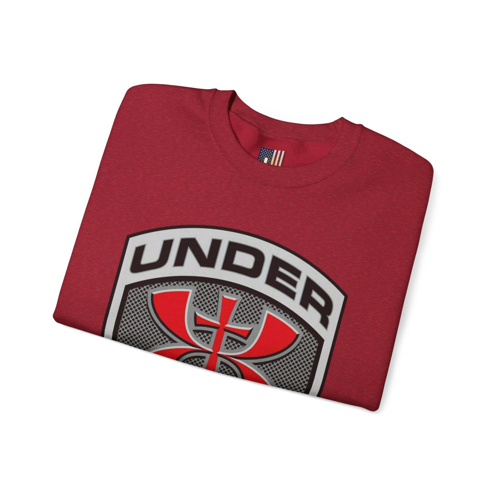 Under His Armor Crewneck Sweatshirt — Christian Faith Graphic Pullover Printify