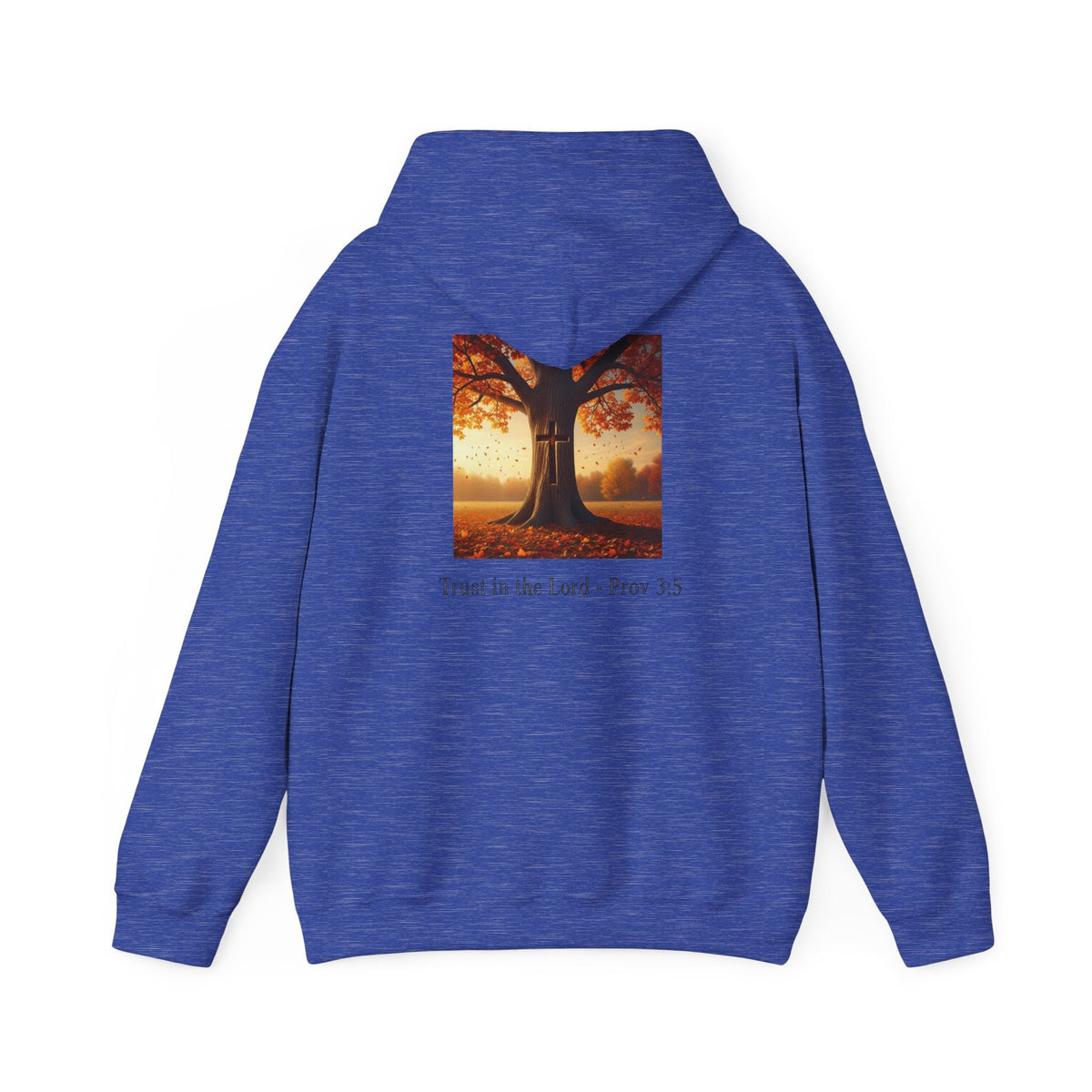 Trust in the Lord Hoodie – Autumn Tree Proverbs 3:5 Christian Hoodie for Cozy Faith Printify