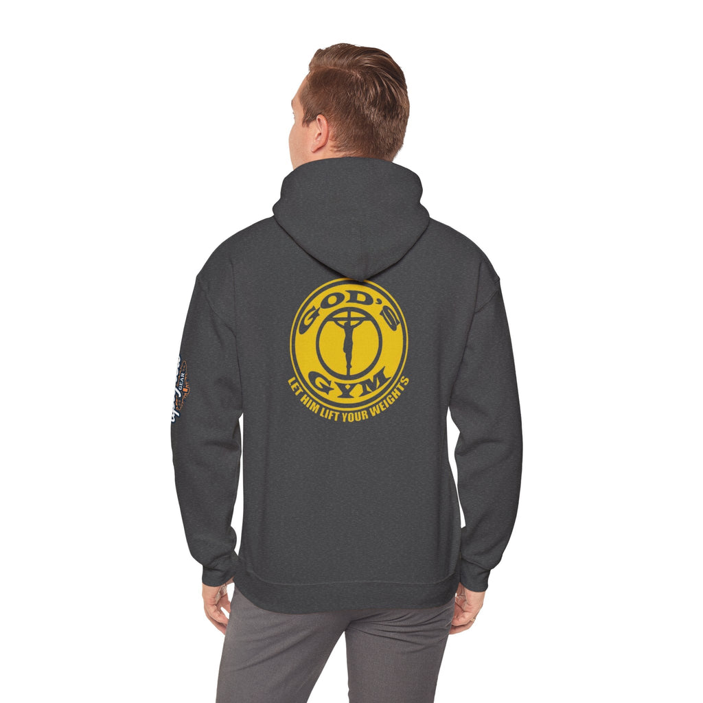 God's Gym Hoodie — "Let Him Lift Your Weights" Christian Fitness Hoodie Printify
