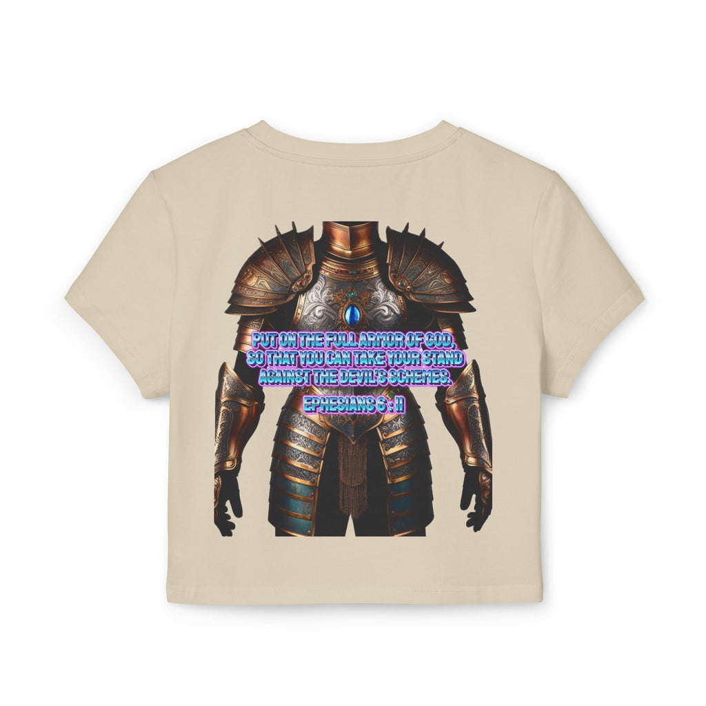 Women's Baby Tee - Ephesians 6:11 Bible Verse Religious Design Printify