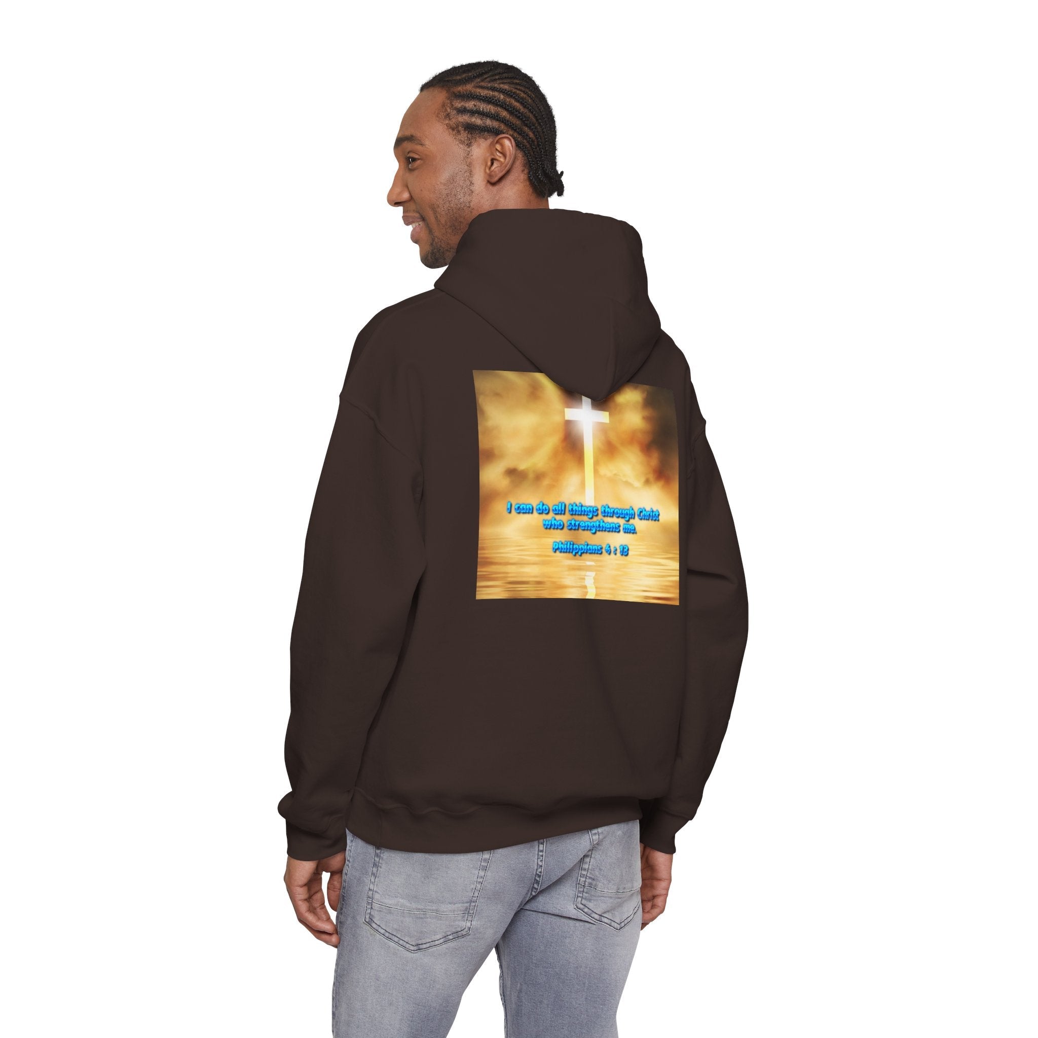 Bible Verse Unisex Heavy Blend™ Hooded Sweatshirt - Philippians 4 : 13 Printify