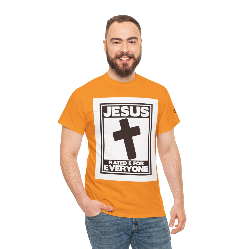 Jesus, Rated E for Everyone T-shirt - Gamer Faith T-shirt - Christian Video Game Parody Printify