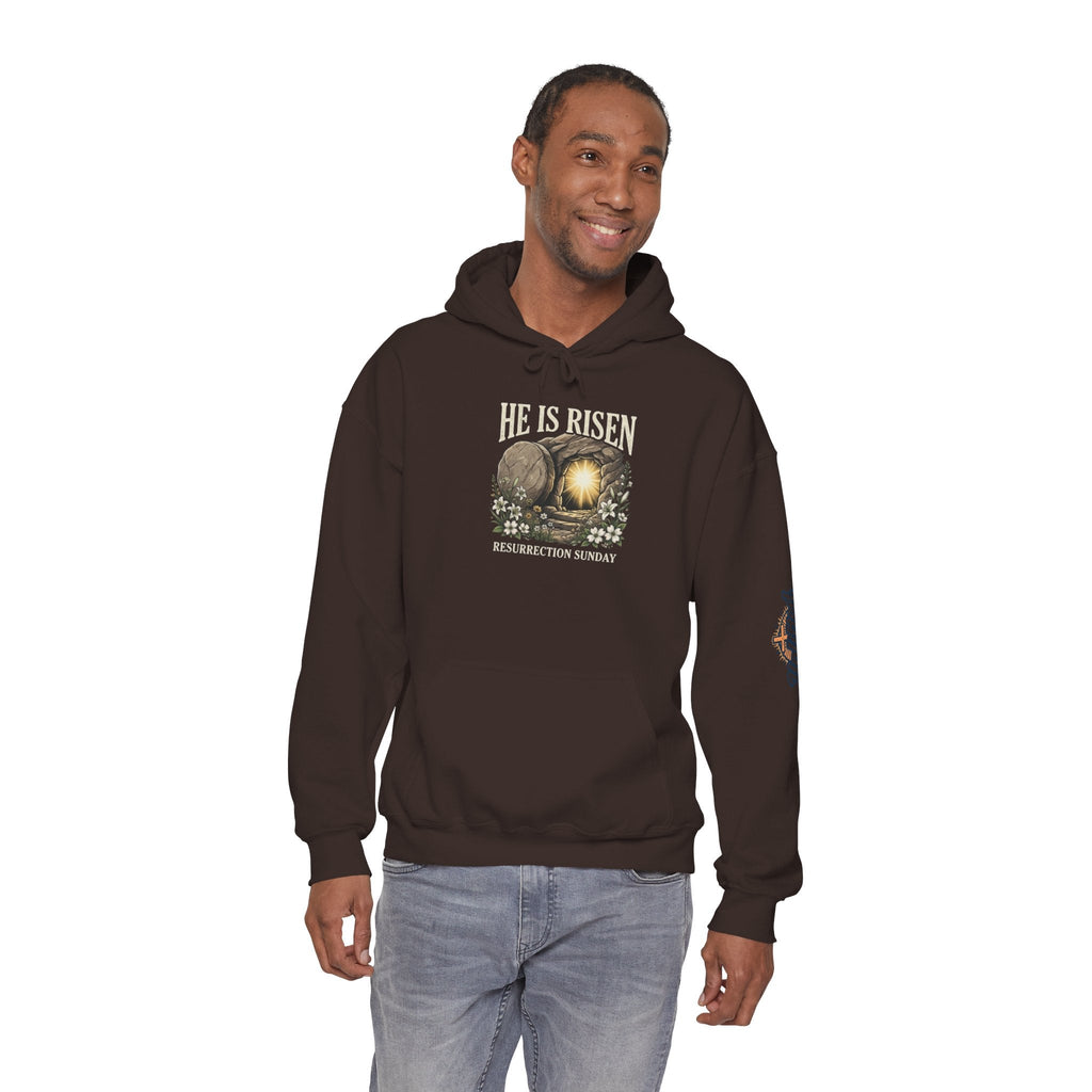 He Is Risen Hoodie — Jesus Christ Resurrection Easter Hoodie Printify