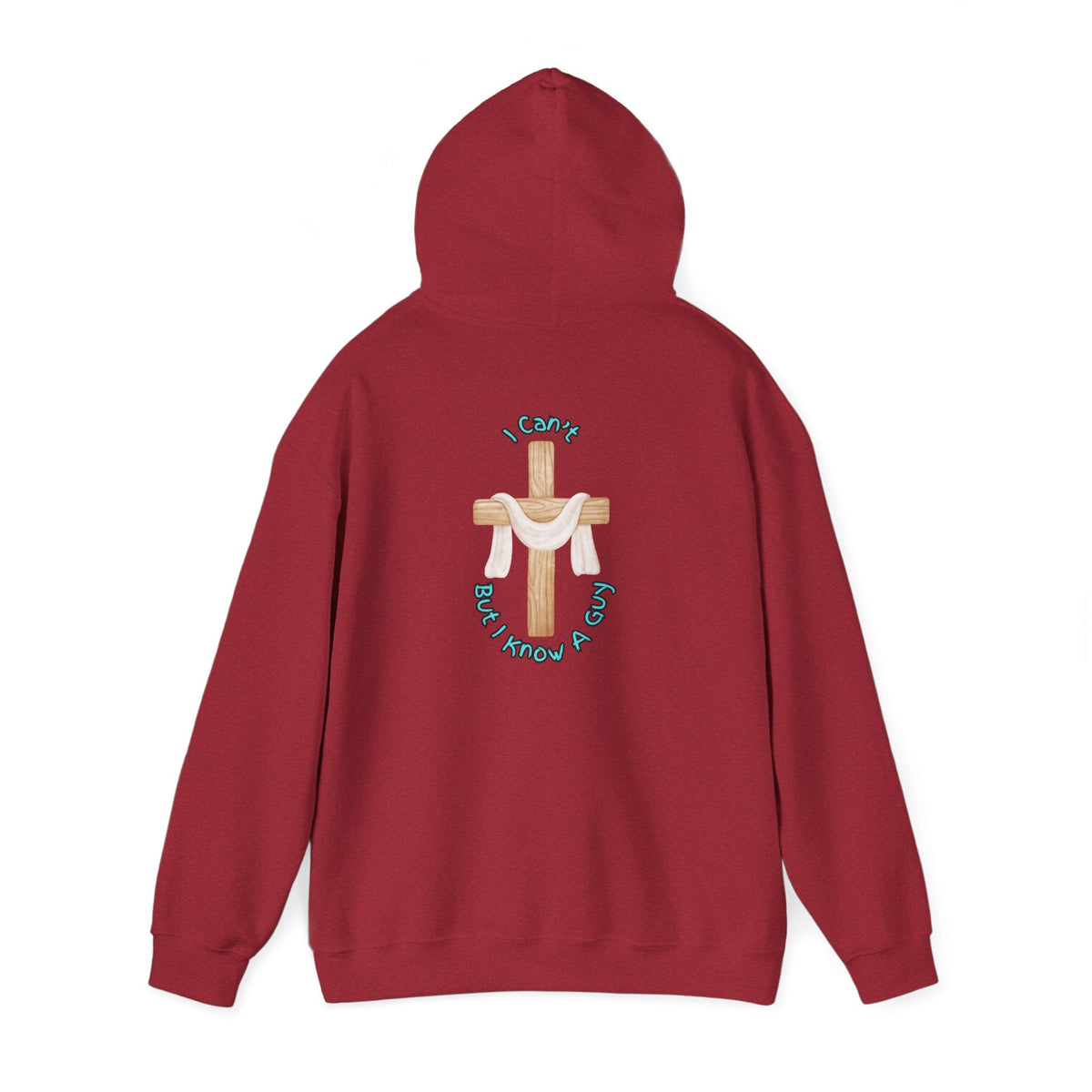 I Can’t, But I Know a Guy Hoodie – Jesus Cross Christian Hoodie for Cozy Faith Printify