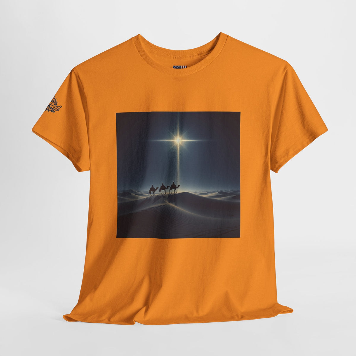 3 Wise Men T-shirt – Magi Camels Nativity Journey Christian Christmas T-shirt for Epiphany Faith & Holy Night Printify