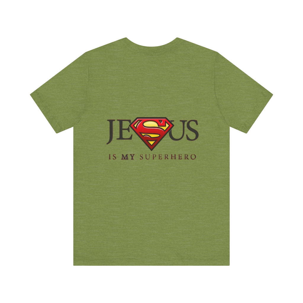 Jesus Is My Superhero T-Shirt — Faith-Based Superman-Inspired Tee Printify