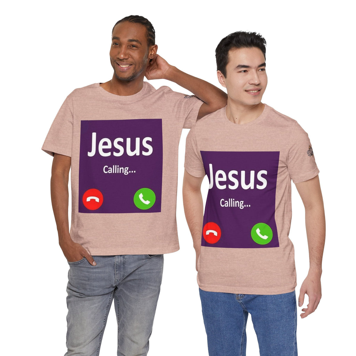 Jesus Calling T-shirt – Funny Cell Phone Screen Christian T-shirt for Divine Connection & Faith Humor Printify