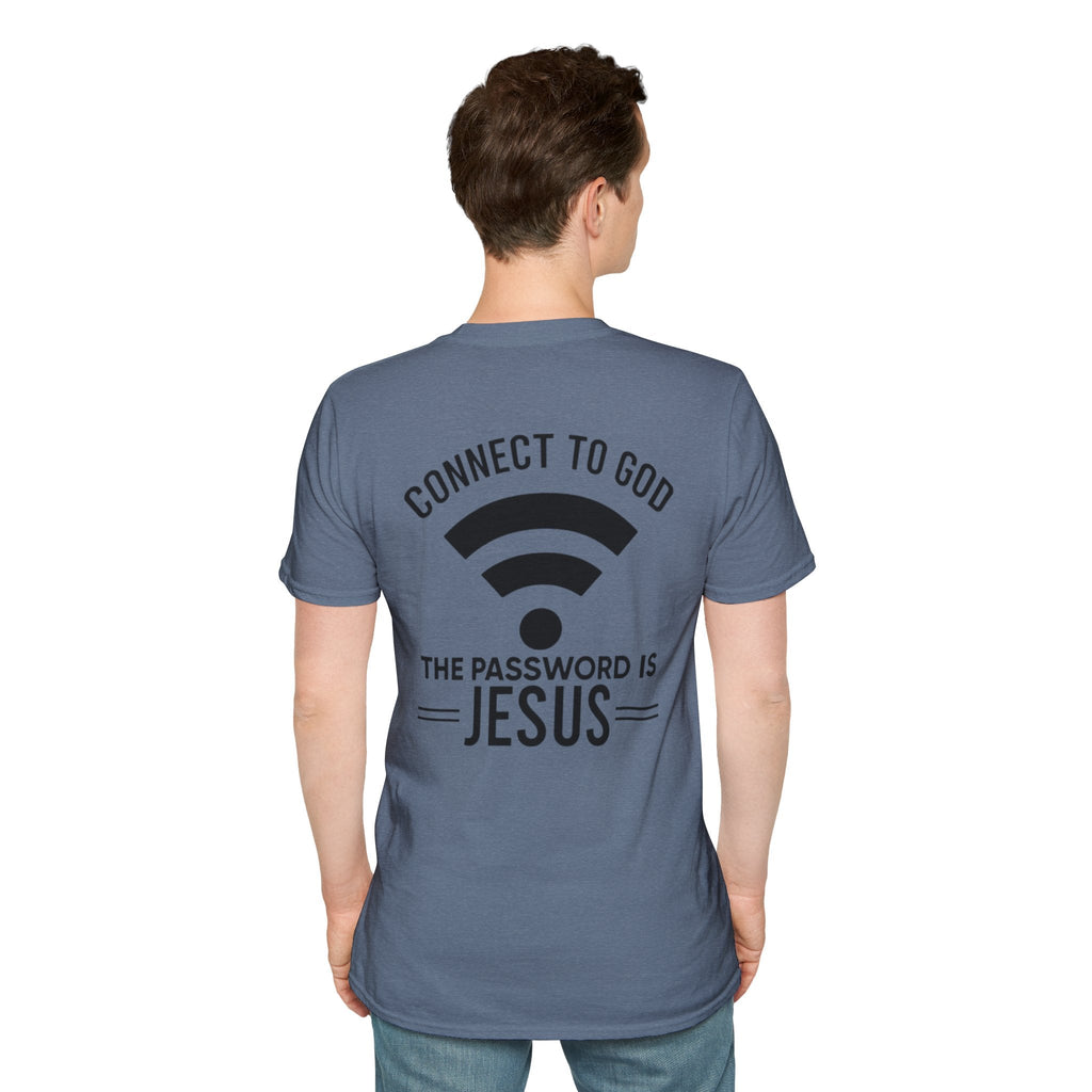 Connect to God T-shirt - WIFI Password is Jesus - Funny Christian Faith T-shirt Printify