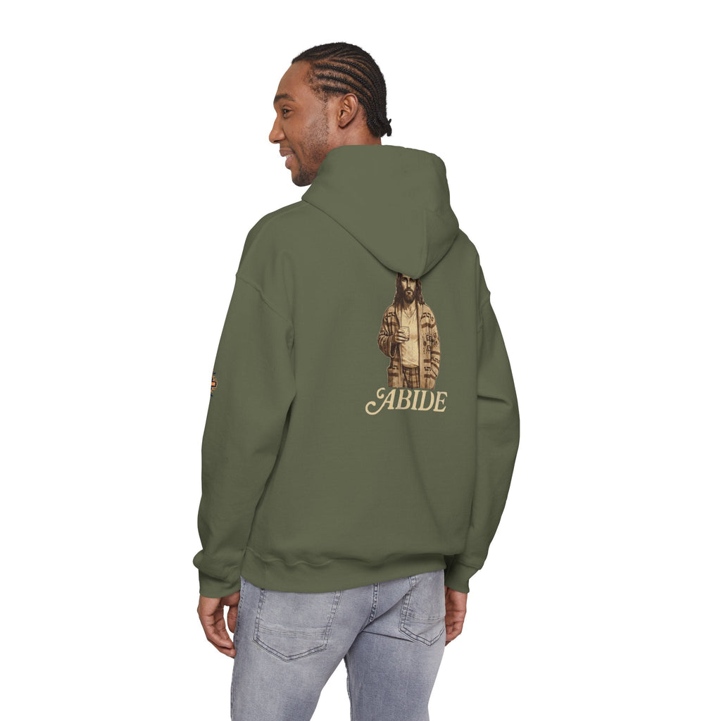 Abide Jesus Hoodie — Vintage 'The Dude' Religious Graphic Hoodie Printify