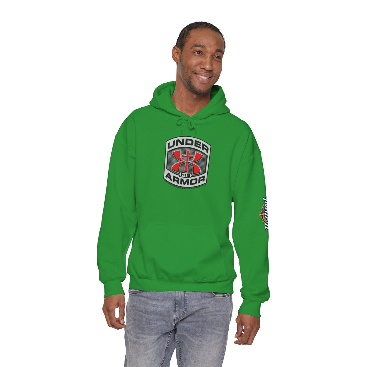 Under Armor Logo Hoodie — Black Athletic Pullover Printify