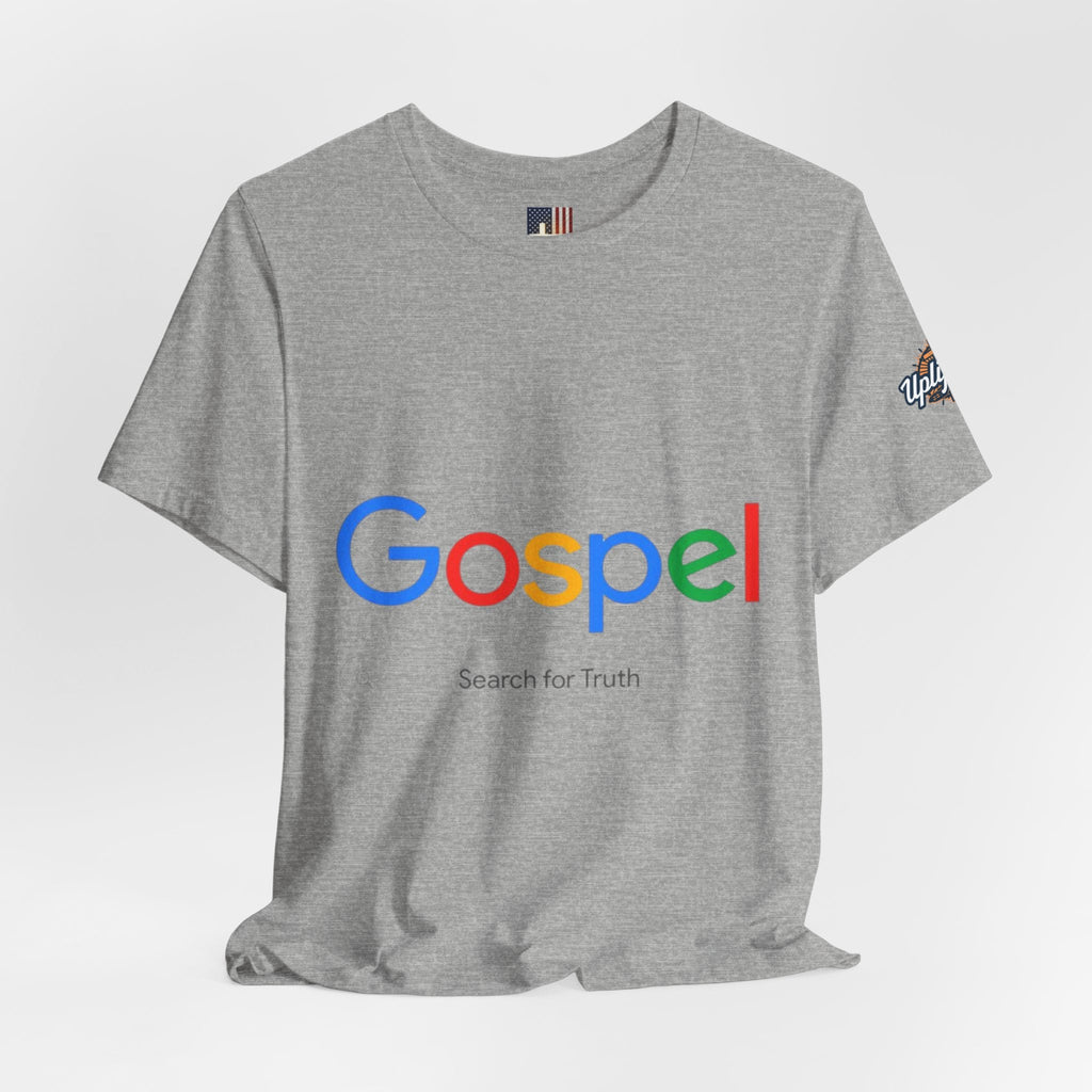 Gospel Graphic Tee — "Gospel" Colorful Logo Christian T-Shirt Printify