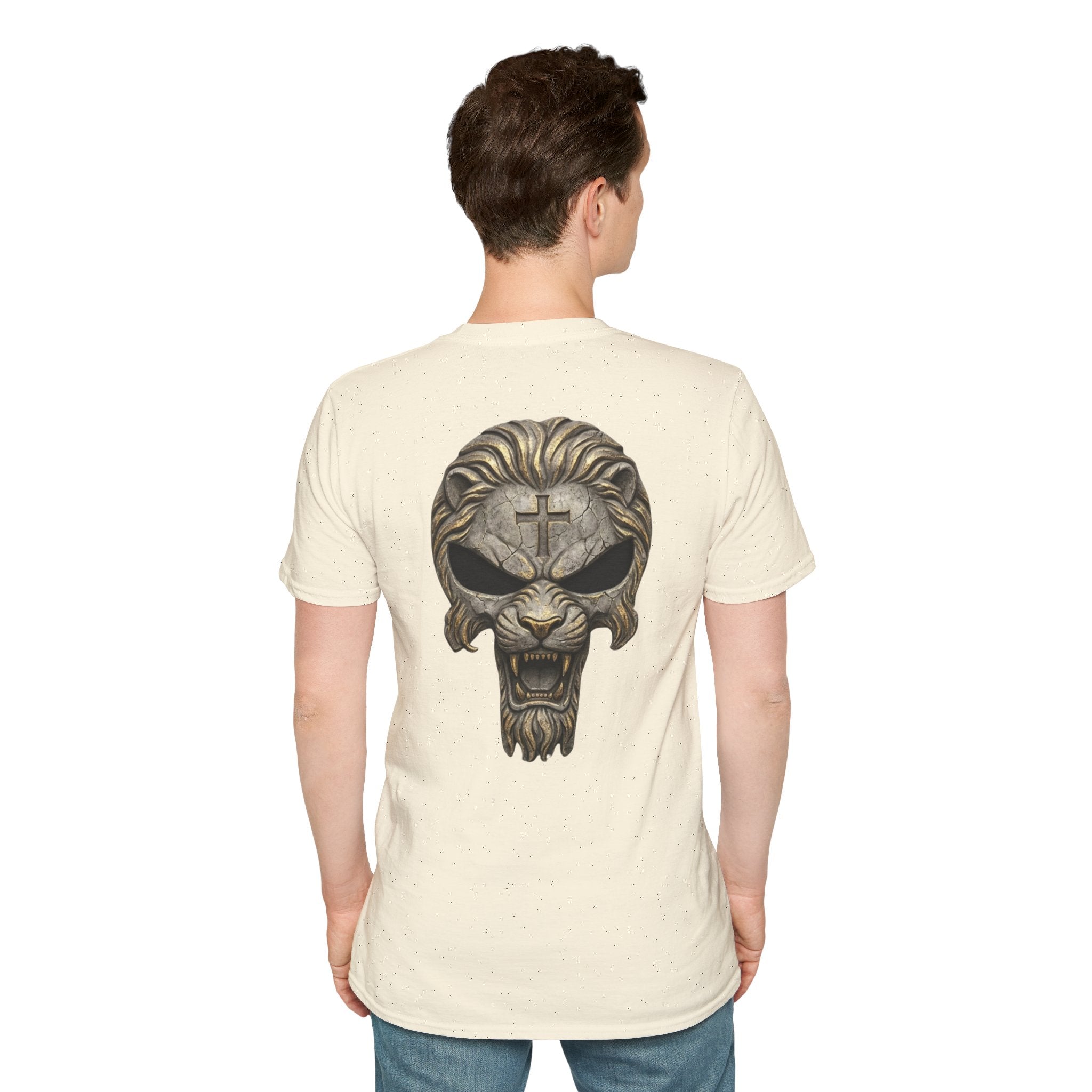 Lion of Judah Skull Christian T-shirt - Warrior Faith Cross T-shirt Printify